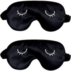 Schlafmaske, 2 Stück Schwarz Augen...
