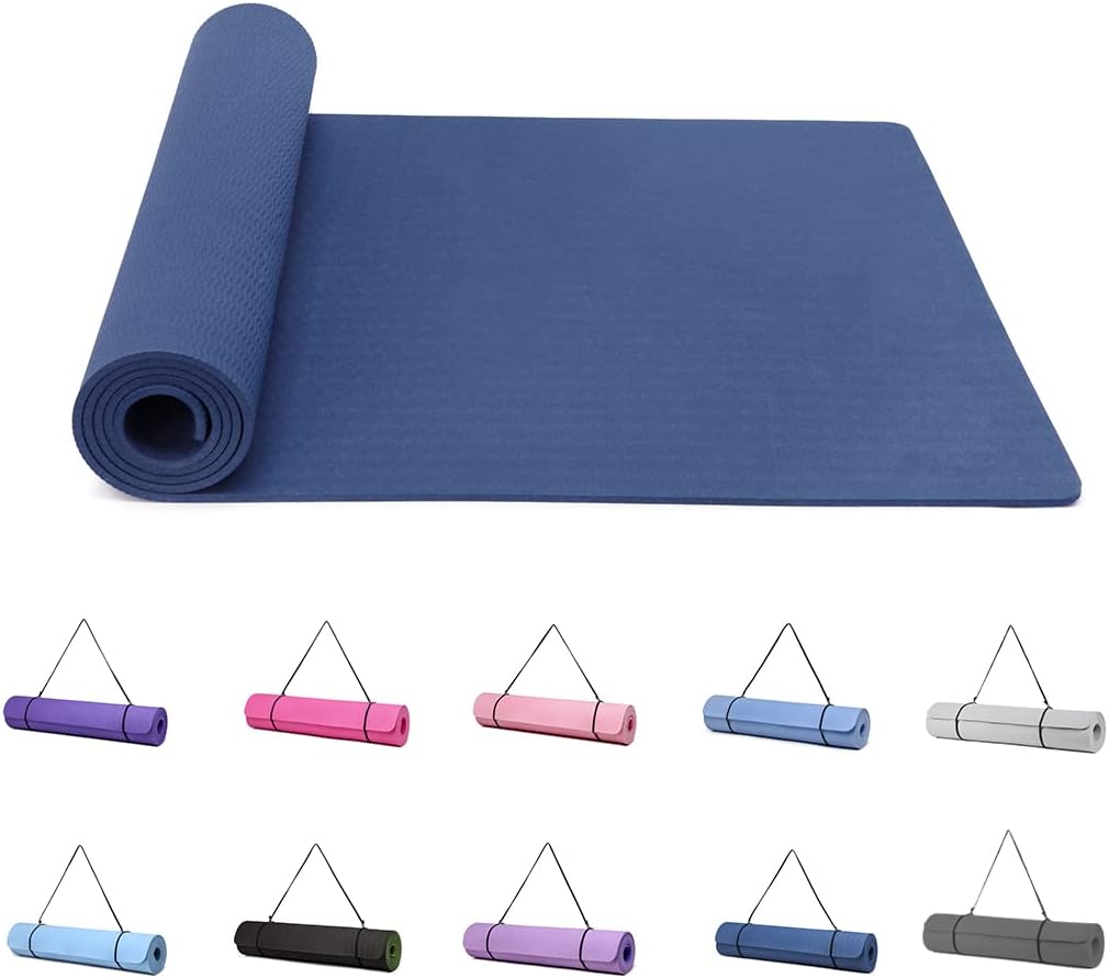 Good Nite Yogamatten für Damen, rutschfeste strukturierte Oberflächen, Gymnastikmatte, 6/10 mm Stärke mit Tragegurt, TPE-Trainingsmatte für Yoga, Pilates, Gymnastik (183 x 61 cm).