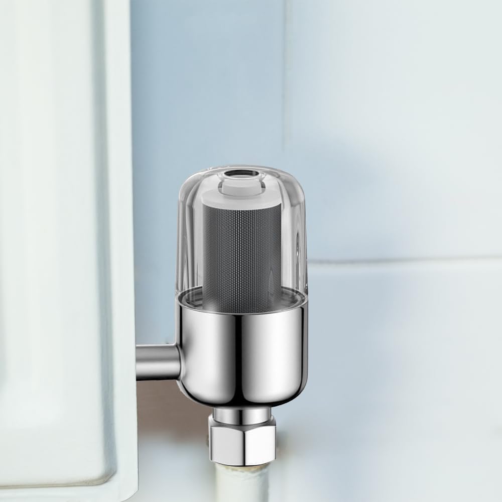 2 Stück Wasserfilter Dusche 1/2 Zoll Wassersystem Vorfilter Warmwasserbereiter Filter Dusche Kalkfilter mit 40μm Edelstahl-Filterelement Wasserfilter für Waschmaschine Wasserhahn Toiletten – Bild 3