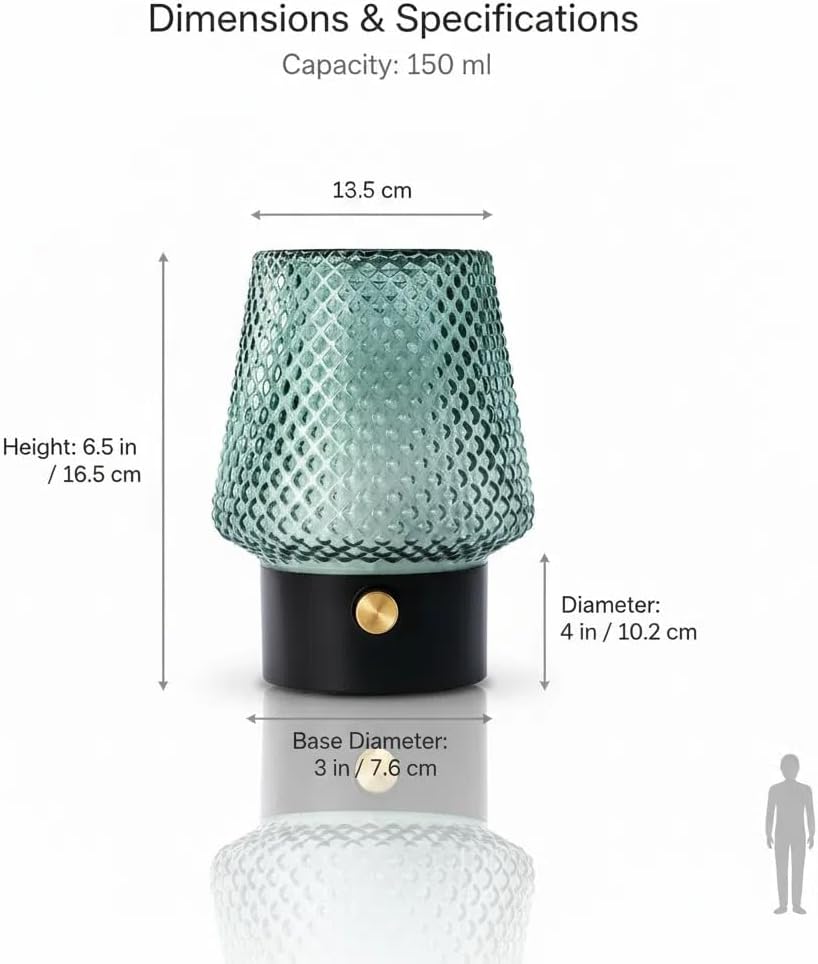 MULIN Aroma-Diffusor 100 ml, mundgeblasener Glas-Duftöl-Diffusor, leiser Ultraschall-Aromatherapie-Diffusor für ätherische Öle, 7-Farben-LED-Licht, BPA-frei, für den Heimgebrauch – Bild 9