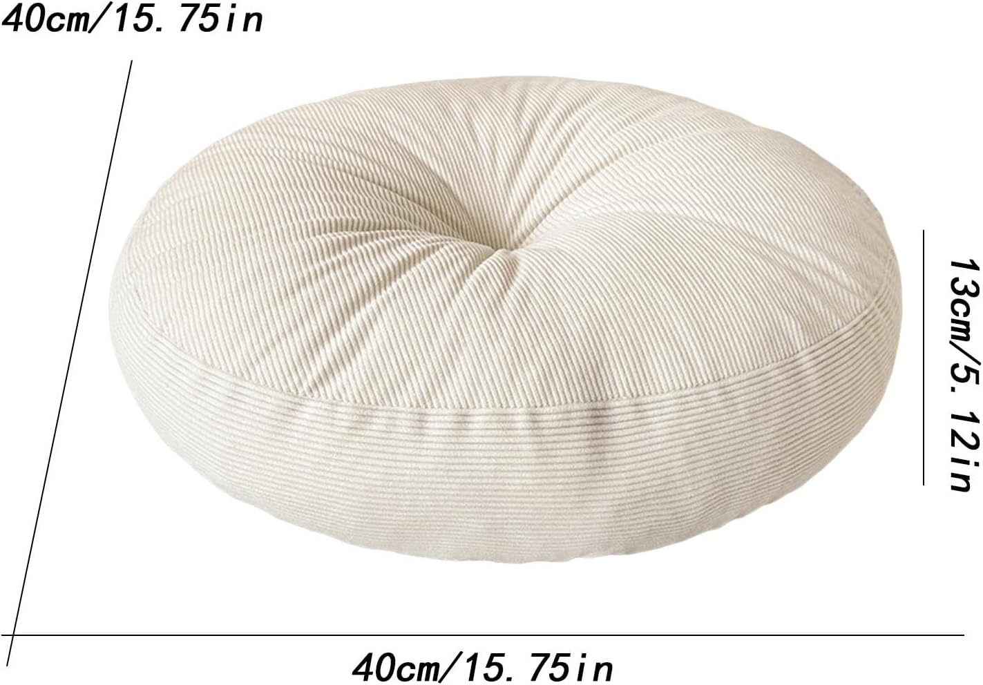 LOVIVER Rundes Bodenkissen, Bodenkissen, Sitzkissen, großes Meditationskissen für Schlafzimmer, Tatami para Wohnzimmer, Espacios Interiores, Beige – Bild 3