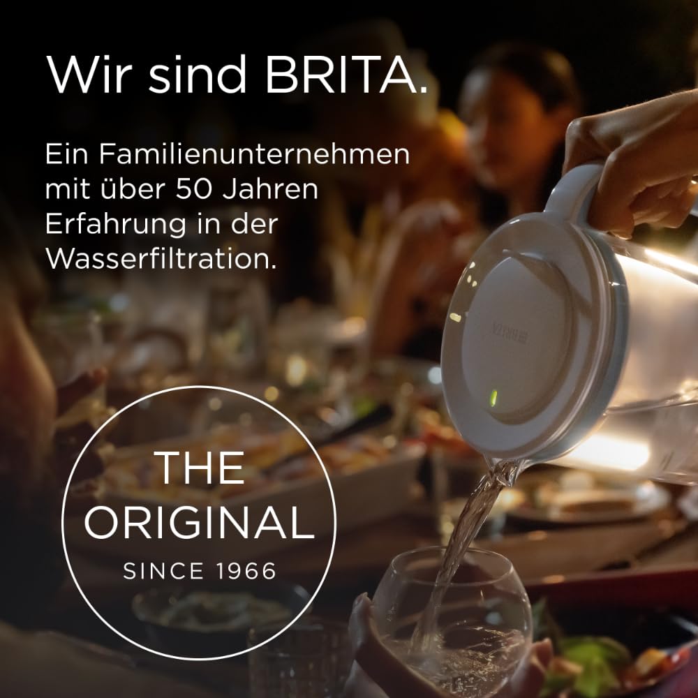 BRITA Wasserfilterkanne Glas Hellblau (2,5 L) inklusive 3 Maxtra Pro Pure Performance Kartuschen – Premium Glaskanne mit Smart Light LED & Klappdeckel – Filtert Verunreinigungen, Kalk, Metalle etc. – Bild 8