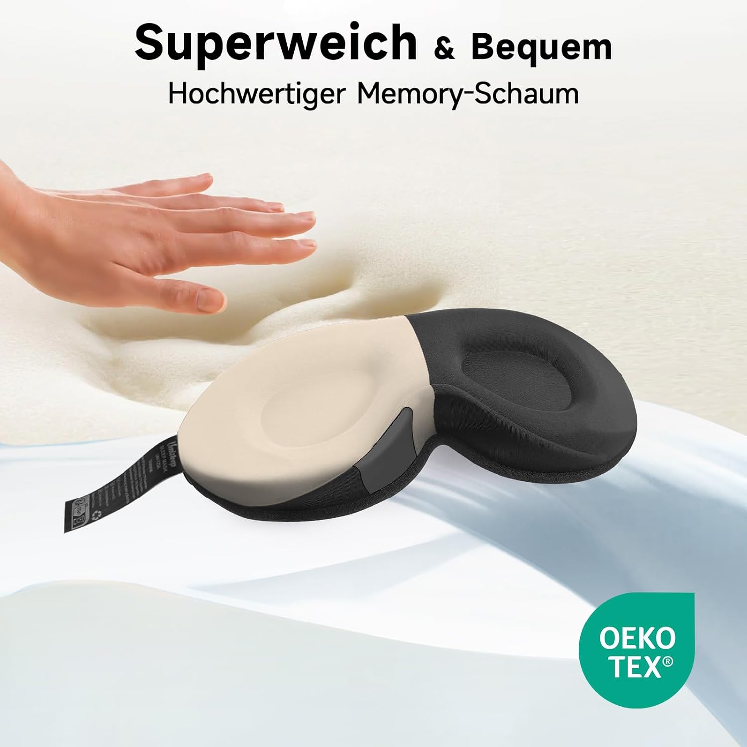 Umisleep 100 % lichtdichte, atmungsaktive Schlafmaske für Männer und Frauen – Edition 2025, 3D-Schlafbrille, ultraleicht und bequem mit Aufbewahrungstasche, für Reisen, Flugzeug, Nachtschicht, Schwarz – Bild 4