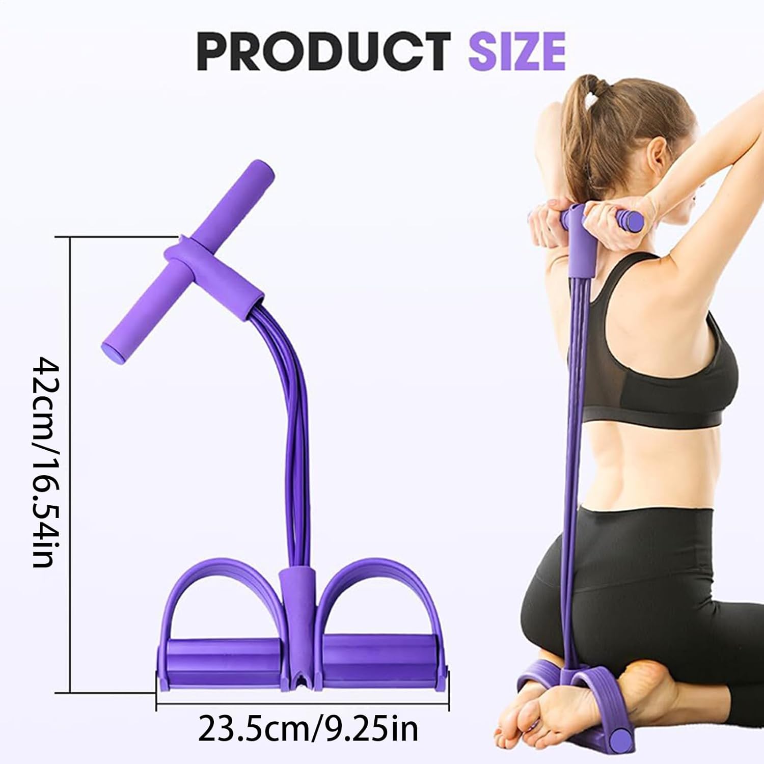 Fitnessbänder – 4-Röhren-Pedal-Knöchelzug-Stretchbänder – Workout-Flexibilitätstraining, Yoga-Zubehör für Frauen und Anfänger für unterwegs, zu Hause und im Wohnheim – Bild 5