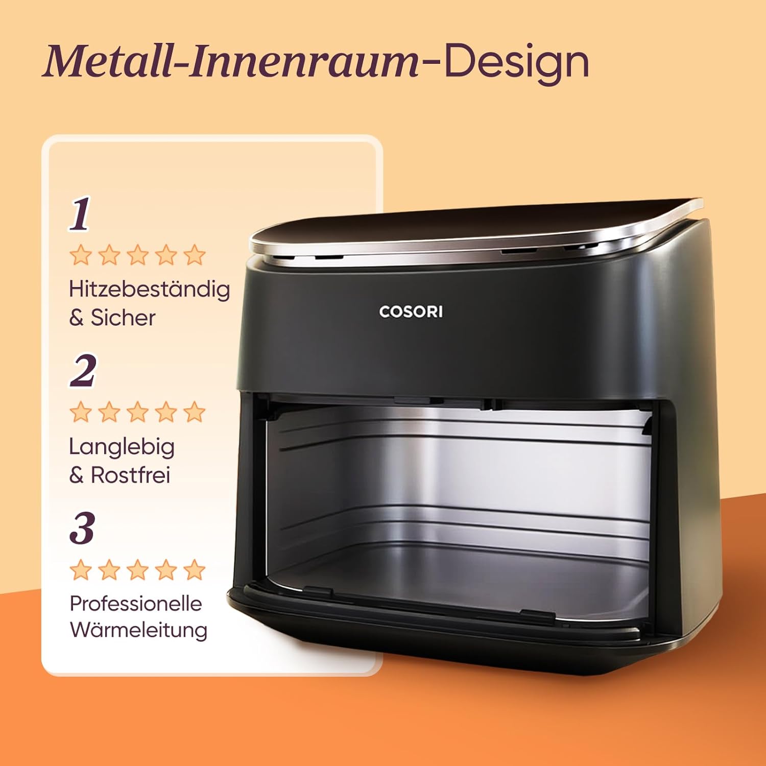 Cosori TurboBlaze Airfryer, 9-in-1-Luftfritteuse XXL 6L, leiser Gleichstrommotor mit 5 Lüftergeschwindigkeiten, Braten, Grillen, Backen, Garen, Dörren, Tiefkühlen, 87 Rezepte, 64 % Energieeinsparung, 95 % weniger Öl, gleichmäßige und knusprige Ergebnisse – Bild 7