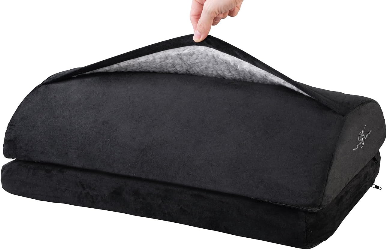 Schreibtisch-Fußwärmer: Ergonomische Schreibtisch-Fußstütze mit Fußtasche und 3 Höhen (Fußstütze, Fußhocker, Stuhl) – Bild 7