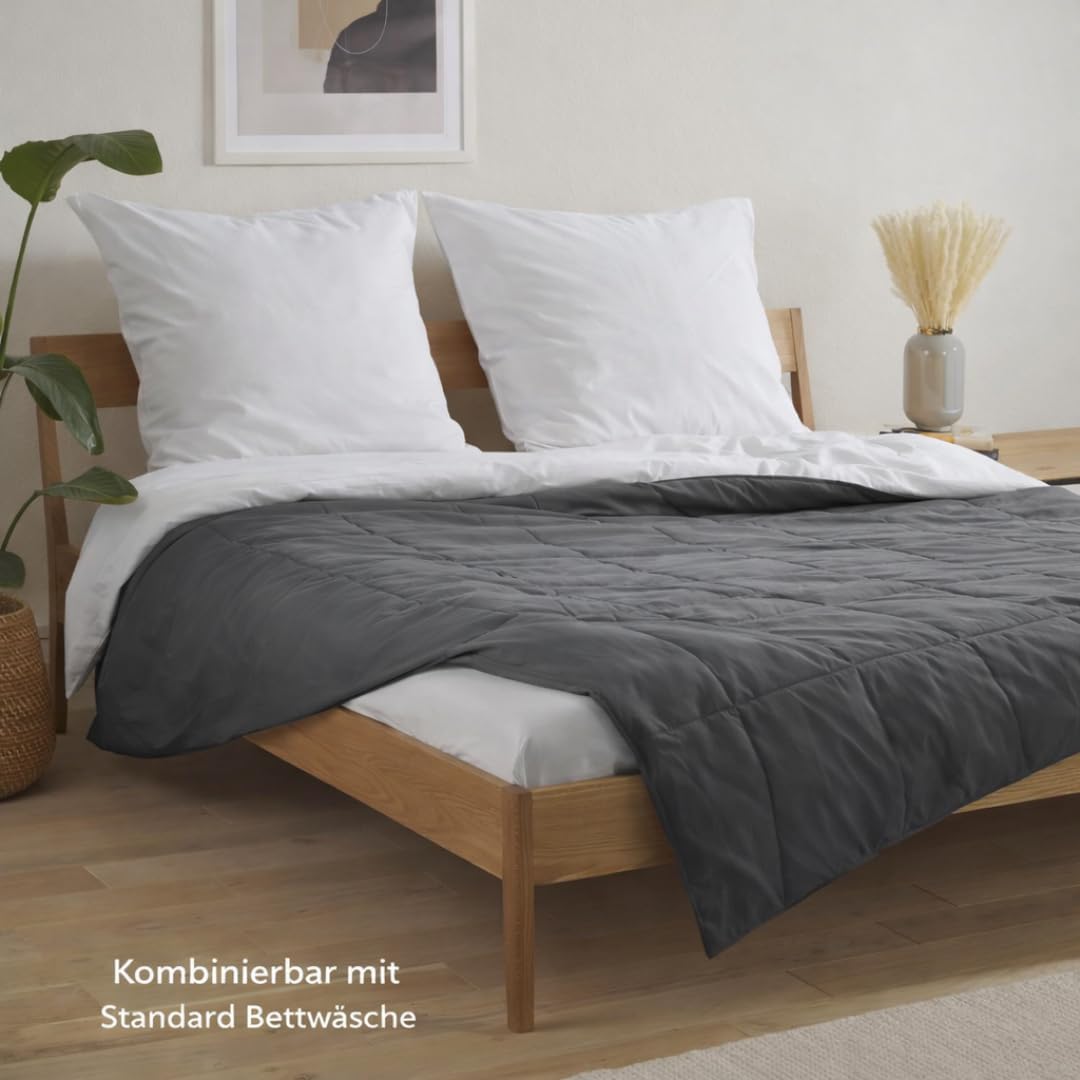 Gewichtsdecke (5 kg-8 kg) – 200 x 135 cm Therapiedecke mit Glasperlen – Sommer- & Winterseite – Öko-Tex-zertifiziert – inklusive Tasche (5 kg) – Bild 7