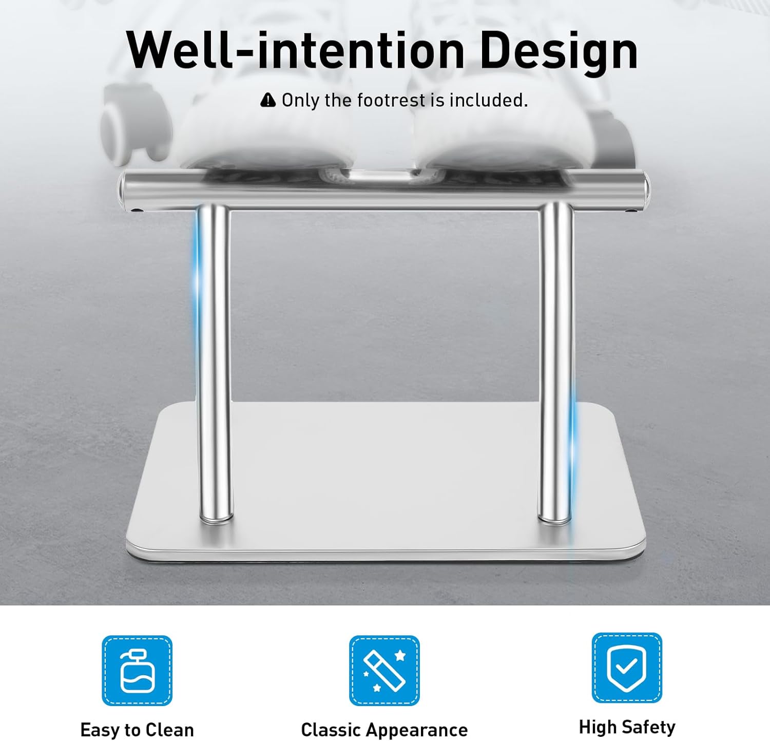 Edelstahl-Fußstütze, professionelles mobiles Fußpedal, Fußstütze, Fußstütze, Friseur-Fußstütze, für Friseur, Schönheit, Spa, Nagelmassage, Salonstühle – Bild 5