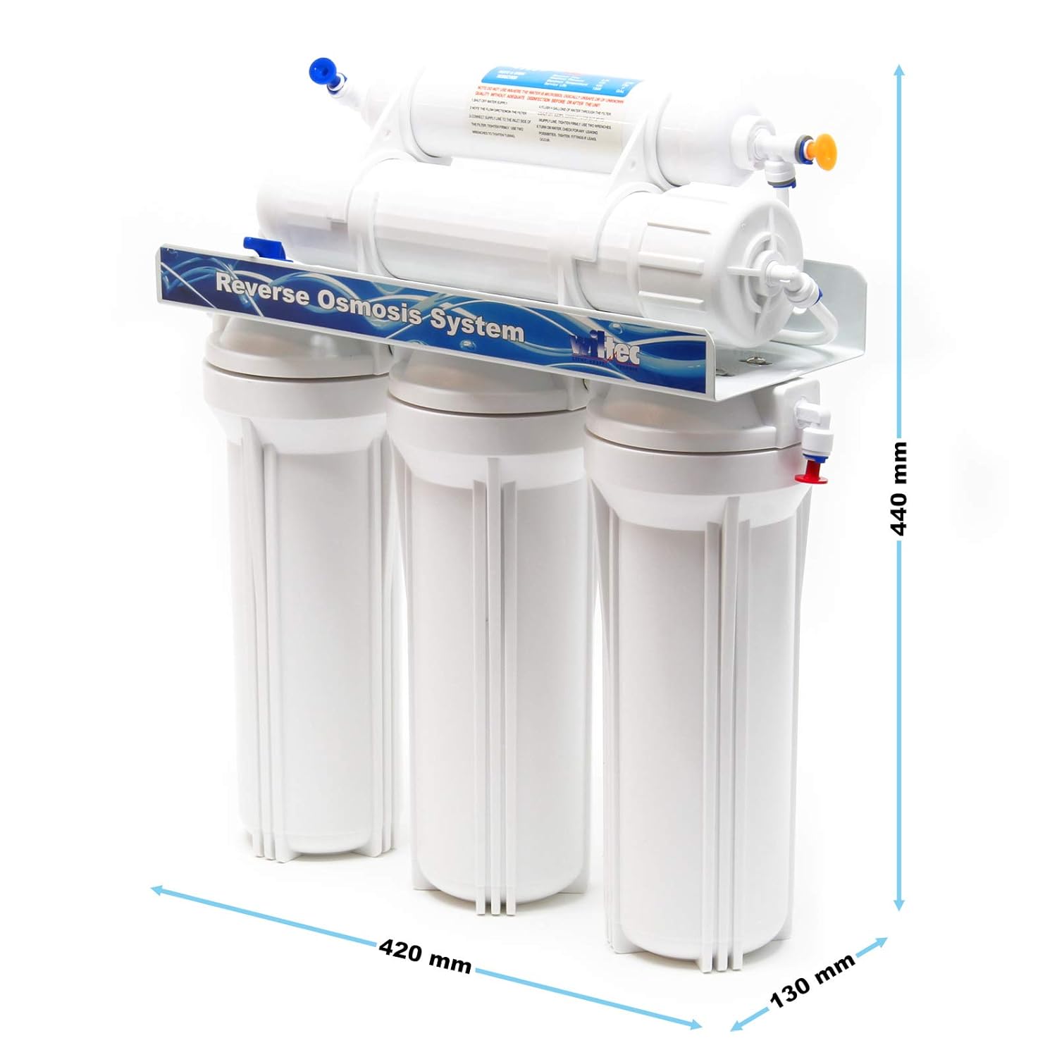 Naturewater NW-RO50-NP35 Umkehrosmoseanlage 190 L/Tag, 5-stufiges Trinkwasserfiltrationssystem, Osmoseanlage mit Behälter – Bild 2