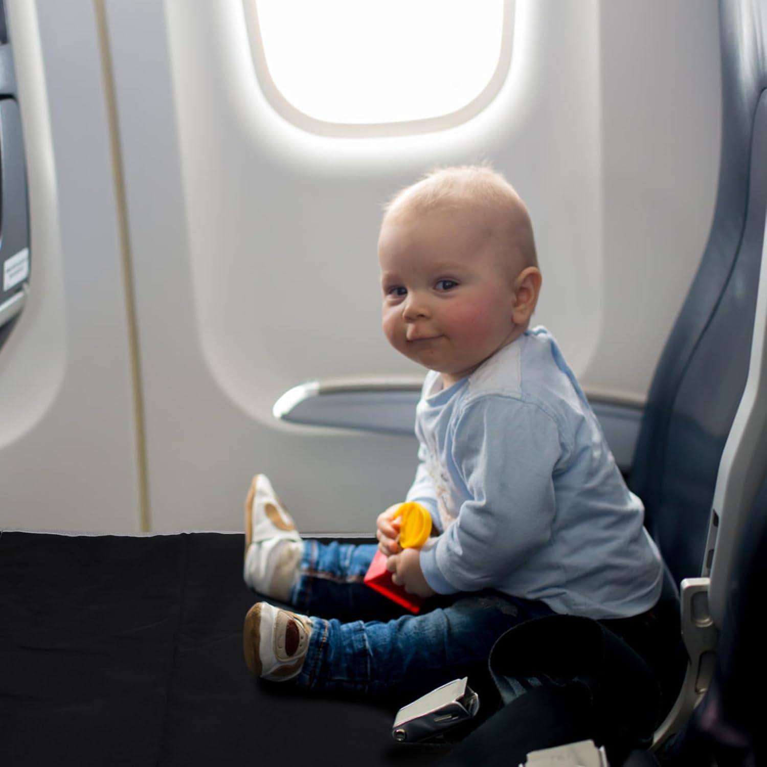 Fußstütze für Kinder – Flugzeugsitzverlängerung, leicht und faltbar, unverzichtbar für Kinderflugzeuge, 44 x 79 cm – Bild 6