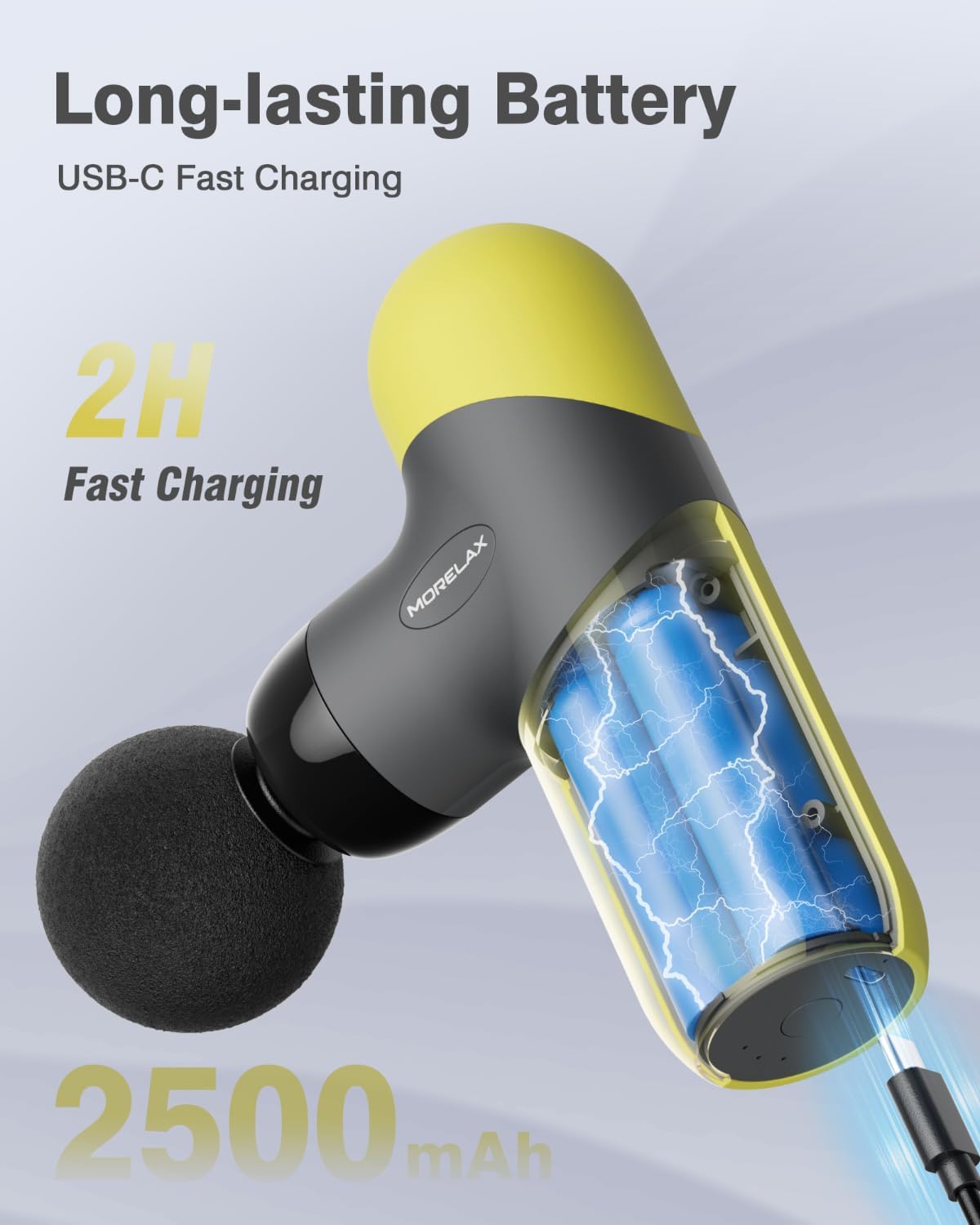Mini-Massagepistole, tragbares Tiefengewebe-Muskel-Percussion-Massagegerät, elektrisches Hand-Sportmassagegerät mit 6 Massageköpfen, 4 Geschwindigkeiten, bestes Geschenk – Bild 3