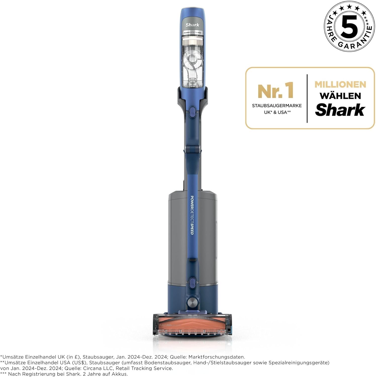 Shark Detect Speed Clean & Empty Pet Pro Akku-Staubsauger, Rückwärtsreinigung, bis zu 60 Minuten Laufzeit, inklusive selbstentleerender Ladestation und Tierhaaraufsatz, Salbeigrau IA3241EUT – Bild 2