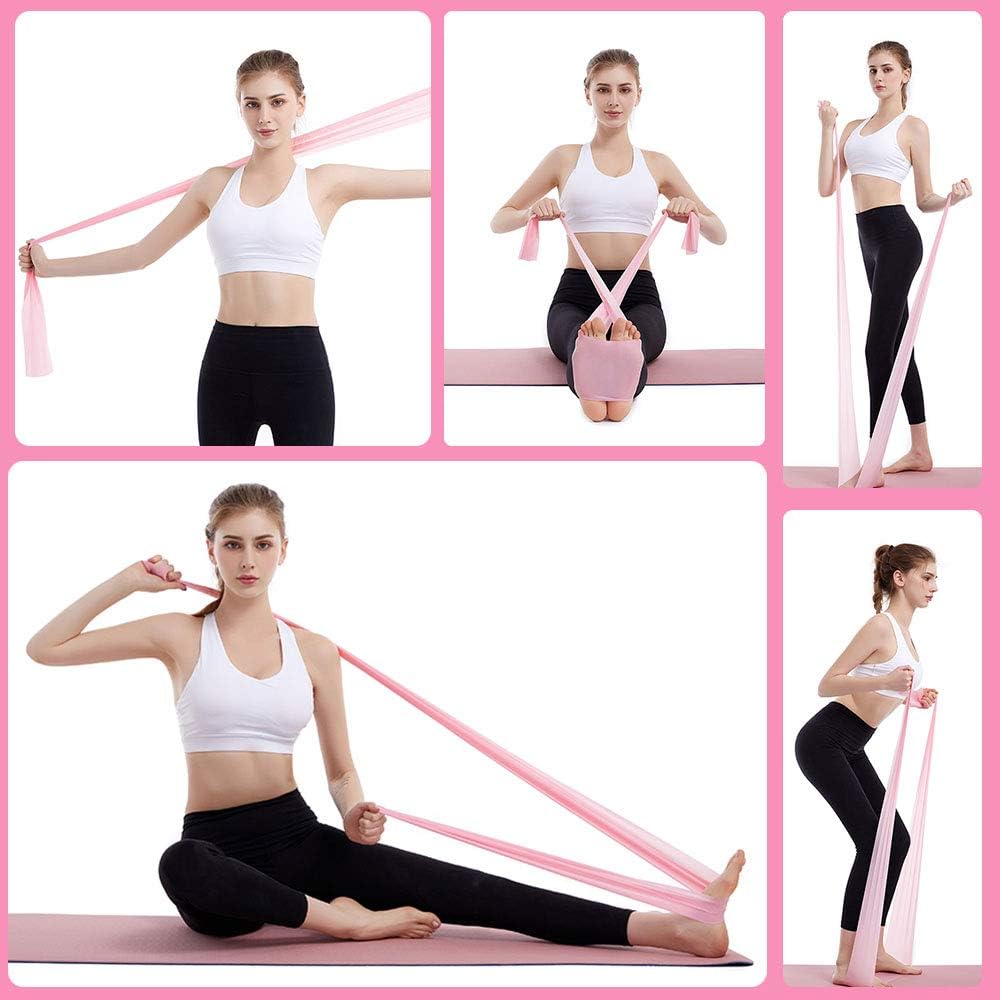 Fitnessband Gymnastikband Fitnessbänder - 2 STÄRKEN 8-10kg/12-15kg Premium Lang 1,8/2 Meter Übungsband Widerstandsbänder für Yoga, Pilates, Crossfit, Rehabilitation – Bild 6