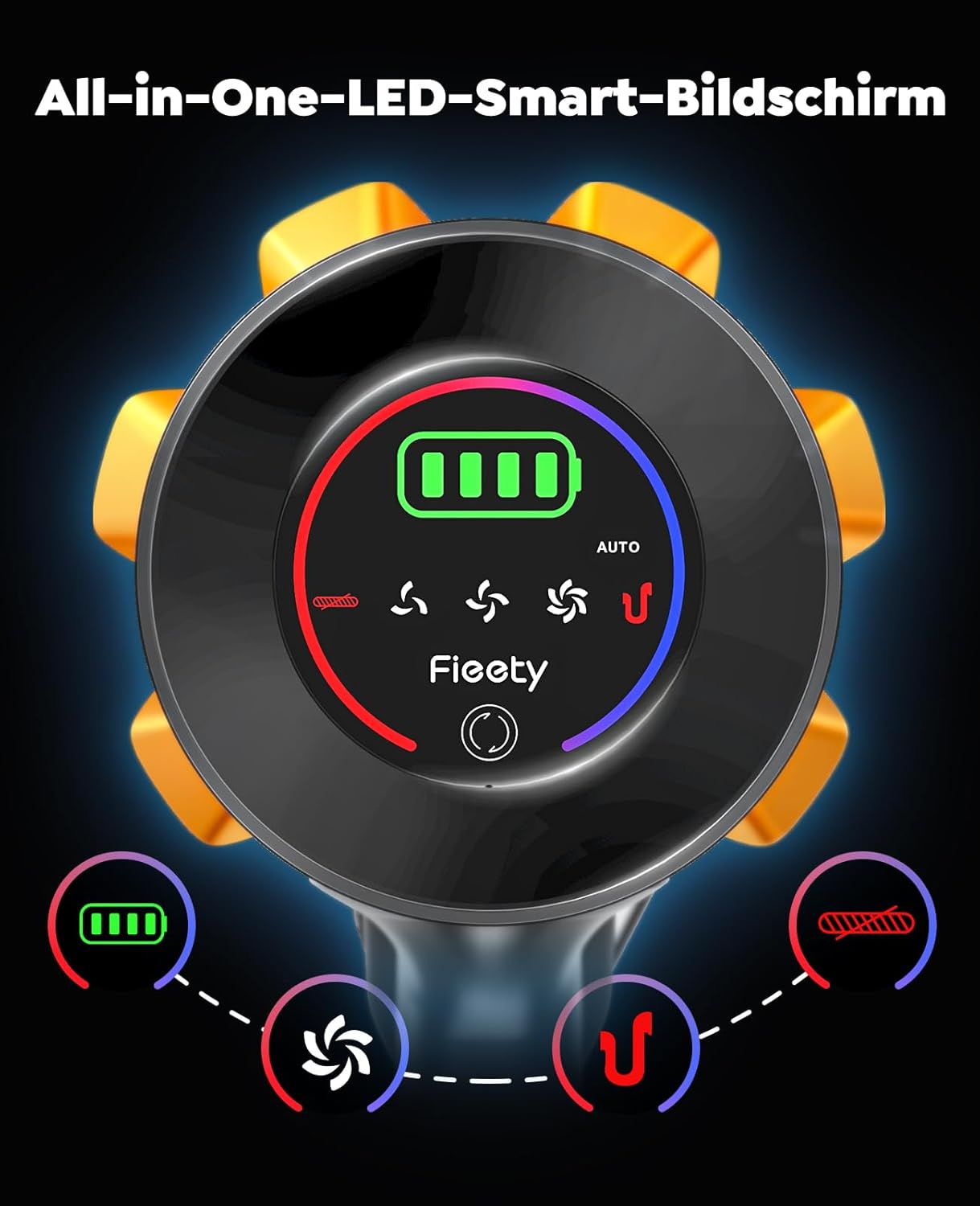 Fieety Akku-Staubsauger mit 2 Akkus, 130 Min/50 Kpa/600 W Staubsauger kabellos mit Aromatherapie, Automatikmodus, Wandladestation, 1,5 m Schlauch für Hartböden, Teppiche, Tierhaare, Auto – Bild 5