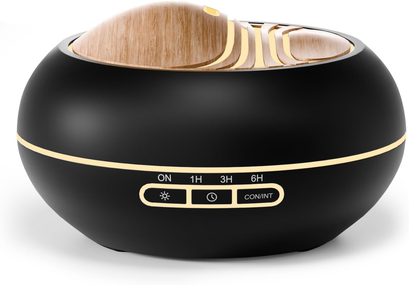 SALKING Aroma-Diffusor für ätherische Öle – 400 ml, Aromatherapie-Raumduft, Ultraschall-Diffusor, schwarze Holzmaserung, Duftöl-Diffusoren, Duftdiffusor, Öllampe, elektrisch, RGB, für Zuhause, Büro, Yoga, Schlafen