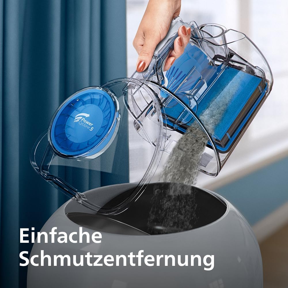 Philips PowerPro Kompaktstaubsauger – leicht, beutellos, 900 W Saugleistung, TriActive-Düse für Hartböden und Teppiche, Allergie-H13-HEPA-Filter, PowerCyclone 5-Technologie (FC9332/09) – Bild 6