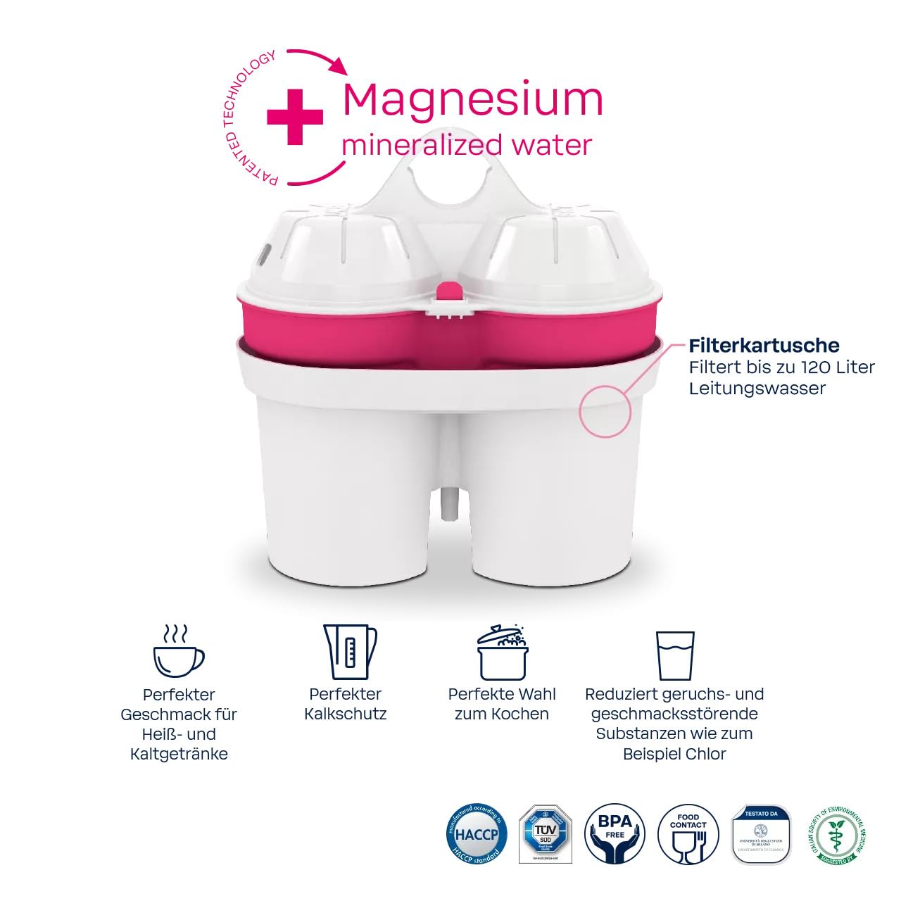 BWT Aqualizer Home Wasserfilter | Weiß | Enthält 1 Magnesium-Filterkartusche | Wasserfilter Trinkwasser | Für Essen und Trinken | Filtert Kalk, Chlor, Blei und Kupfer – Bild 3