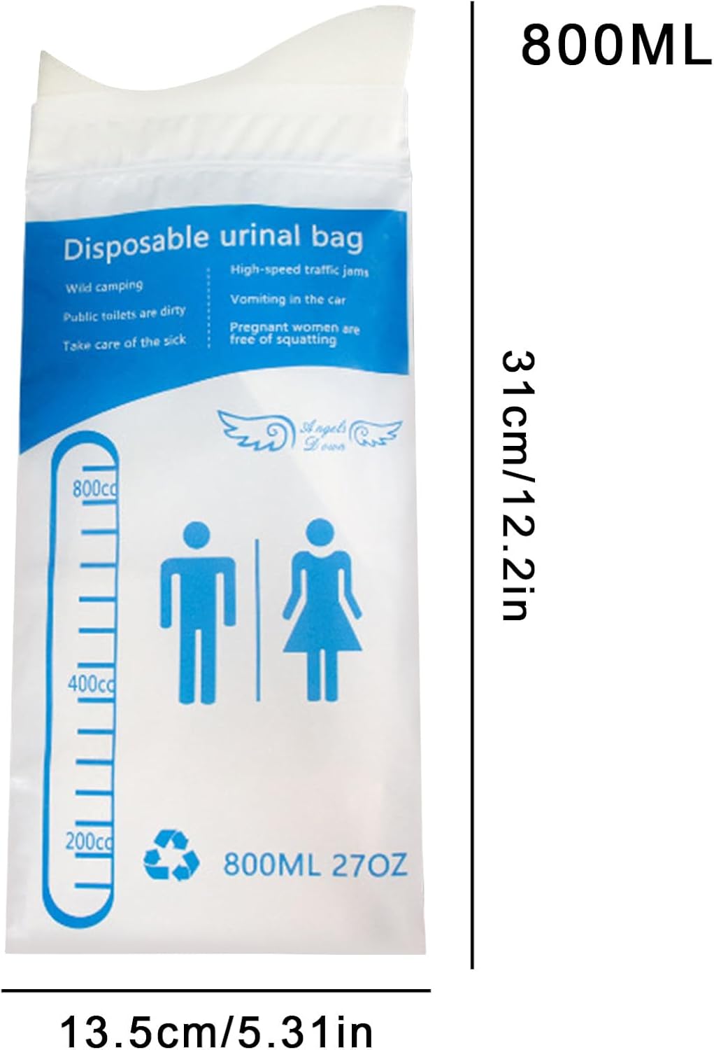 Reise-Urinierbeutel, 800 ml, Unisex, Camping-Urinierbeutel, für Camping, Hygiene, Zuhause, Roadtrip, Outdoor, Reisen, Auto – Bild 6
