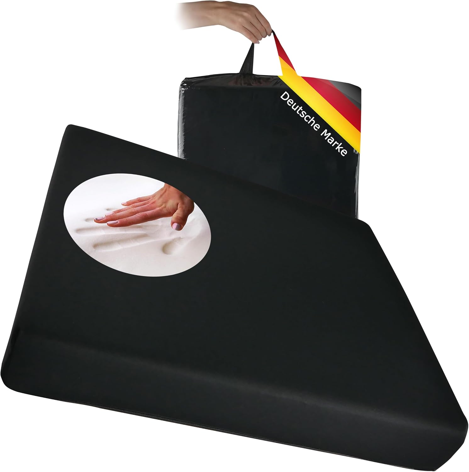 Orthopädisches Gelschaum-Sitzkissen gegen Dekubitus, 45 x 43 x 7 cm – hergestellt in Europa | Ergonomisch und druckentlastend | Hochwertiger RG60 Gelschaum |