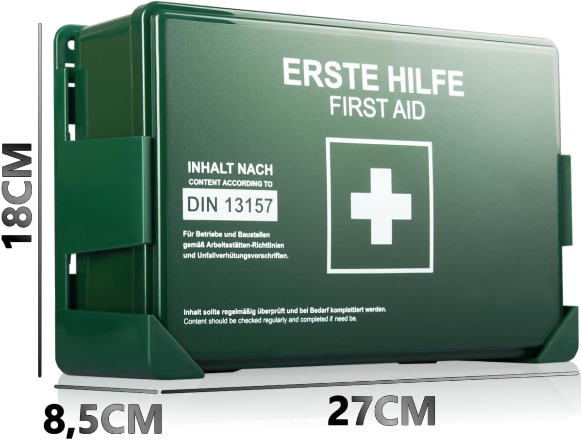 Erste-Hilfe-Set mit Inhalt, Wandhalterung, 5 x Aufkleber nach DIN 13157, Erste-Hilfe-Set für den Baustellen-Bürobetrieb – Bild 9
