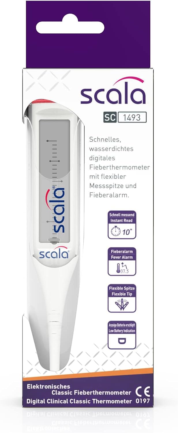 scala SC 1493 Flex Digitalthermometer für 10 Sekunden, klassisches Display, weiß – Bild 5