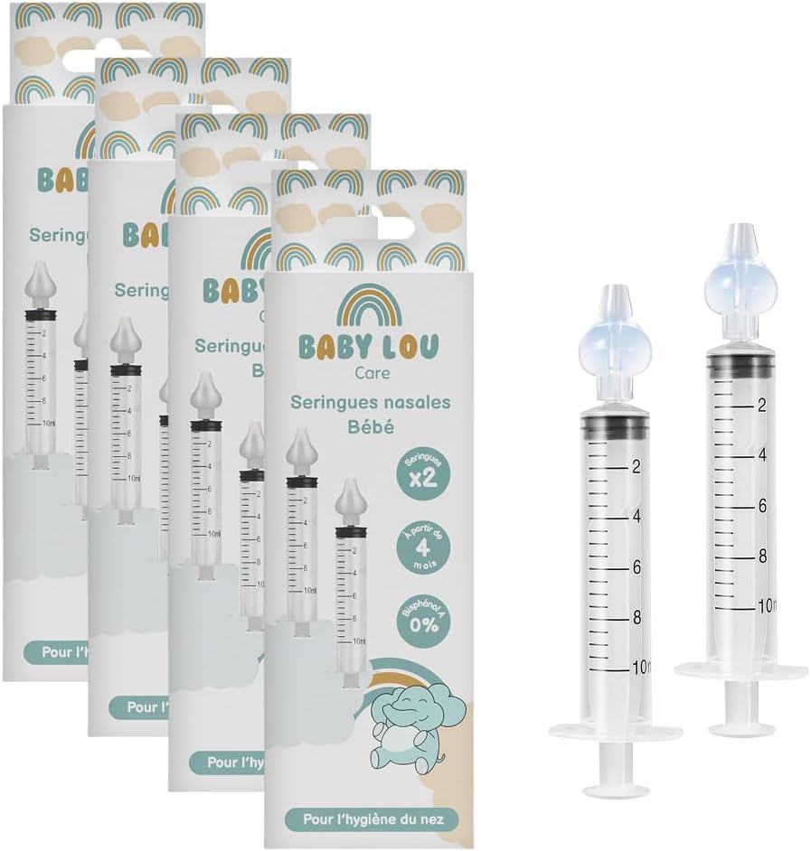 Nasenspritzen für Babys, Set mit 8 Spritzen, Nasenreinigung & Nasenspülung, wiederverwendbar & BPA-frei, ab 4 Monaten