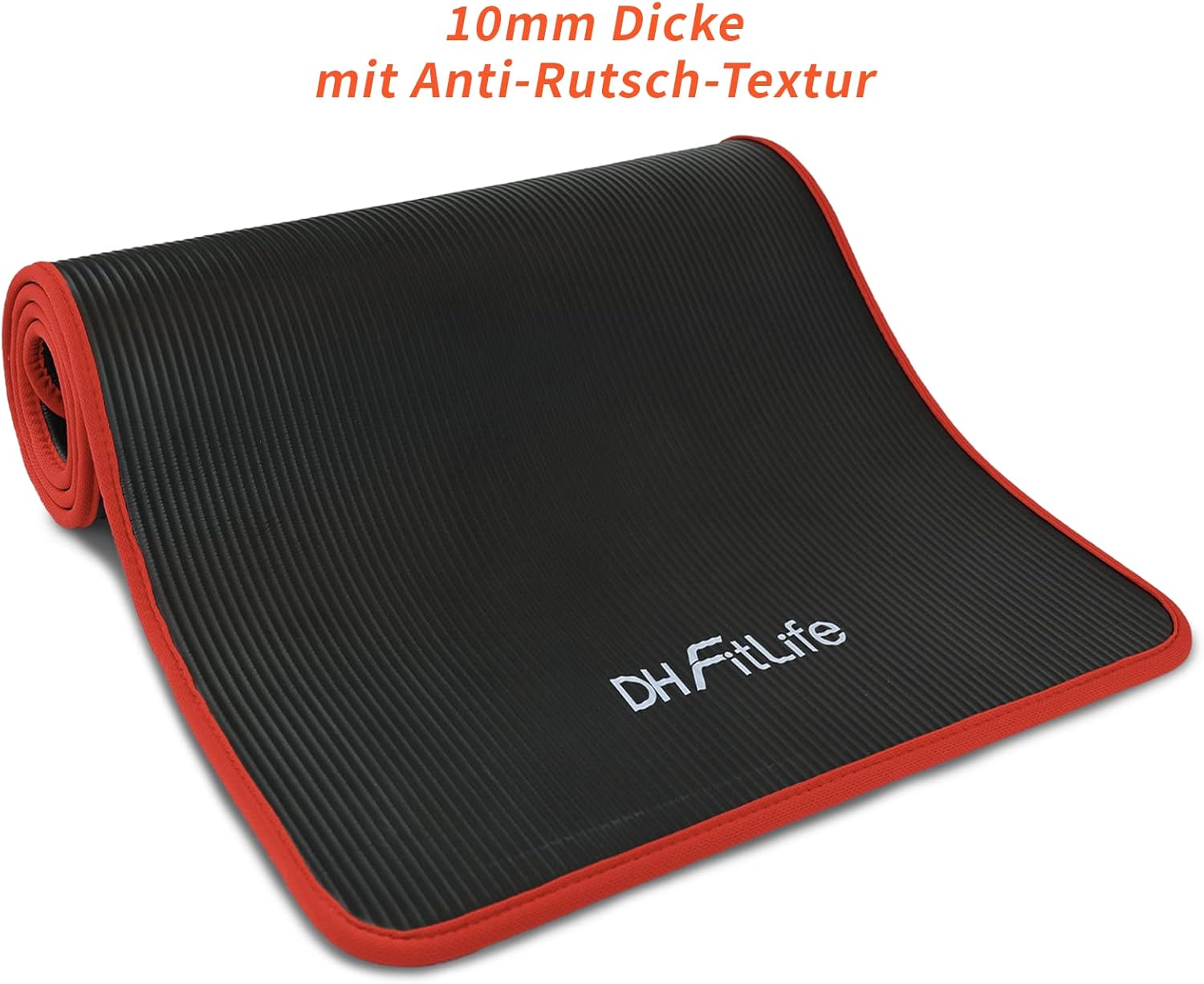 DH FitLife Trainingsmatte, Fitnessmatte, Sportmatte, 183 x 61 x 1 cm, Gymnastikmatte, extra reißfest, Yogamatte, rutschfest und dick, Trainingsmatte – Bild 3