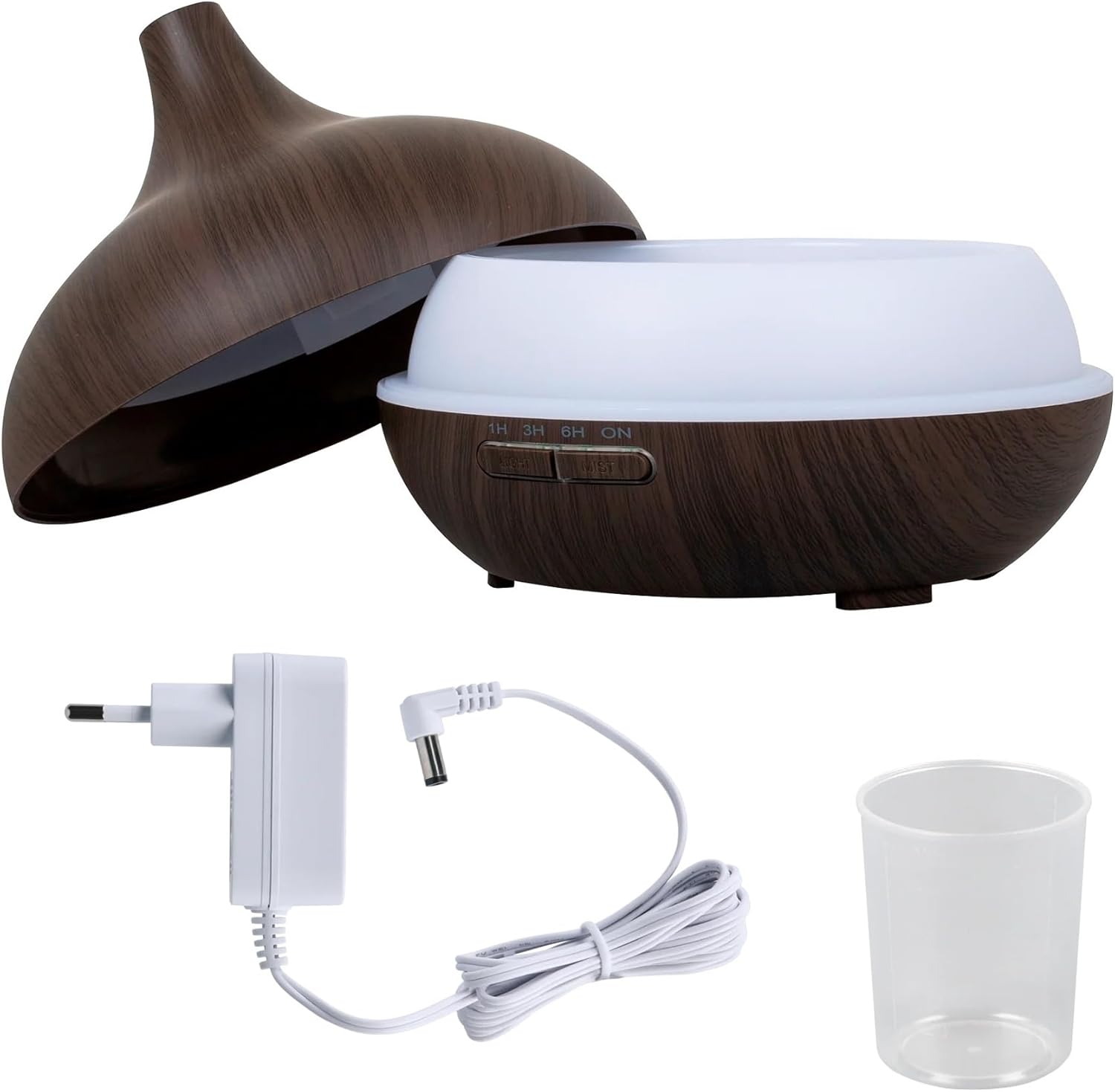 Ambiano Aroma-Diffusor 300 ml – Ultraschall-Luftbefeuchter mit 14 Farben LED-Licht & Timer, Aromatherapie, Ölbrenner für ätherische Öle (dunkel) – Bild 7