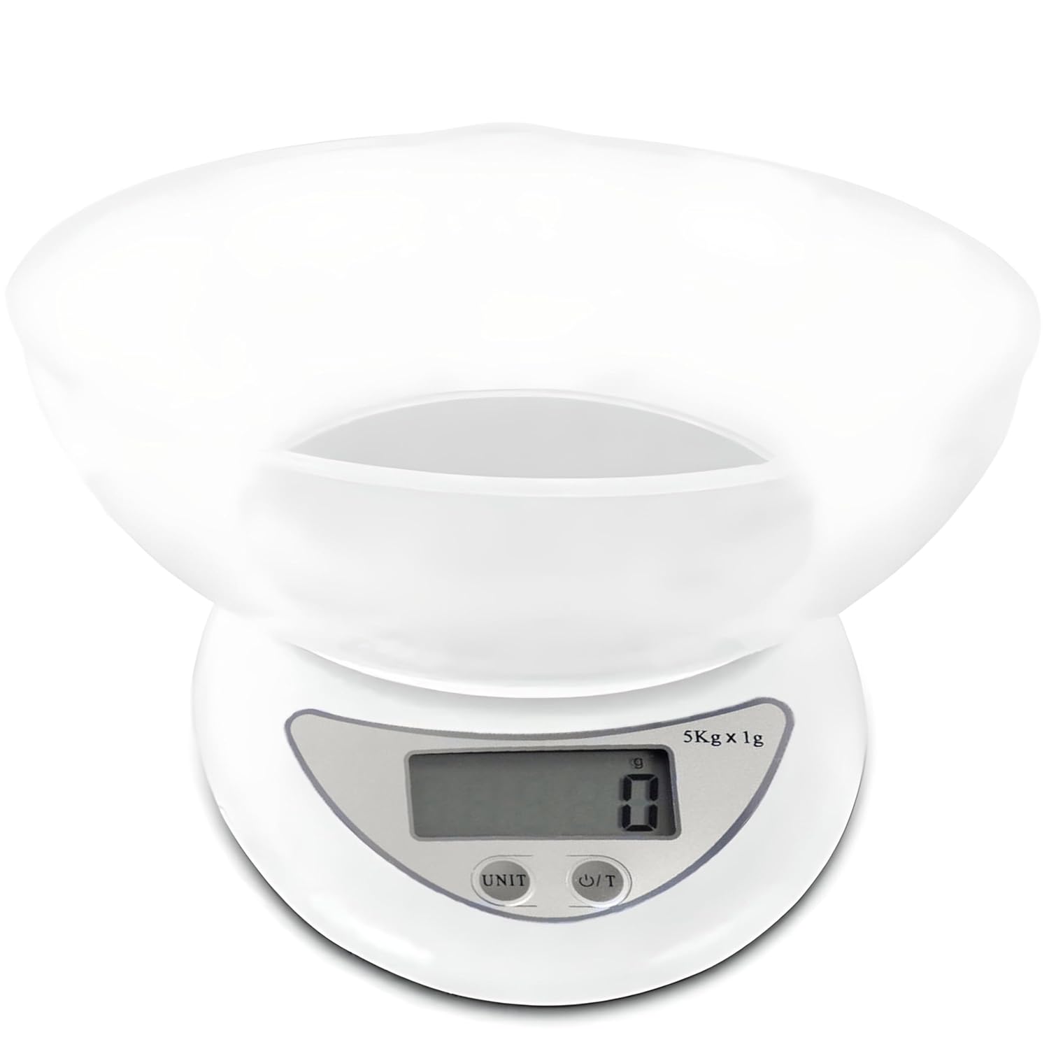 Retoo PT-860 Elektronische Küchenwaage mit Schüssel, 790 ml, Digitalwaage, 5 kg/11 lb, Waage, Küchen-Präzisionswaage, Tara-Funktion, LCD-Display, automatische Abschaltung, 11,3 x 5,3 x 17,5 cm, Silber – Bild 2