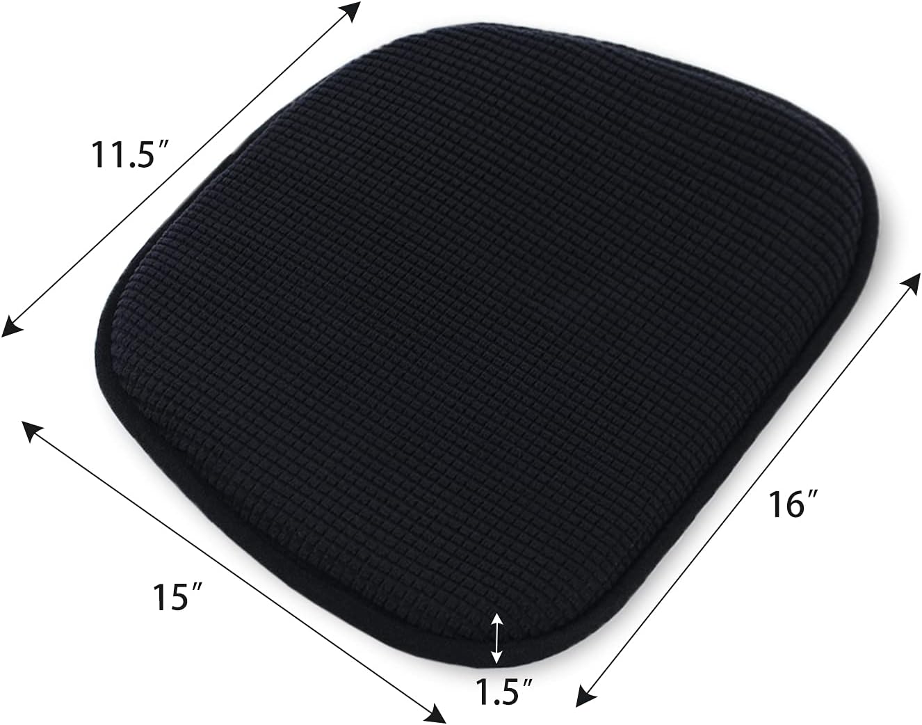 4er-Set Stuhlkissen, 40 x 38 cm, Sitzkissen Stuhl mit kariertem Samtbezug, rutschfest, waschbar, Sitzkissen für Stühle im Büro, Outdoor, Indoor, Garten, 15 x 16 Zoll (schwarz) – Bild 3