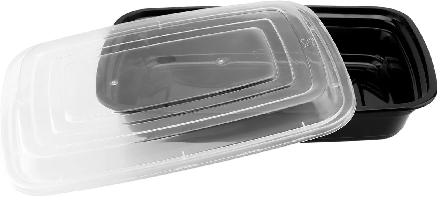 ZOENHOU 50 Stück Meal Prep Boxen, 750 ml Meal Prep Container aus Kunststoff mit Deckel, 1 Fach Meal Prep Container, zum Mitnehmen, Snacks, Obst, mikrowellengeeignet, Kühlschrank – Bild 5