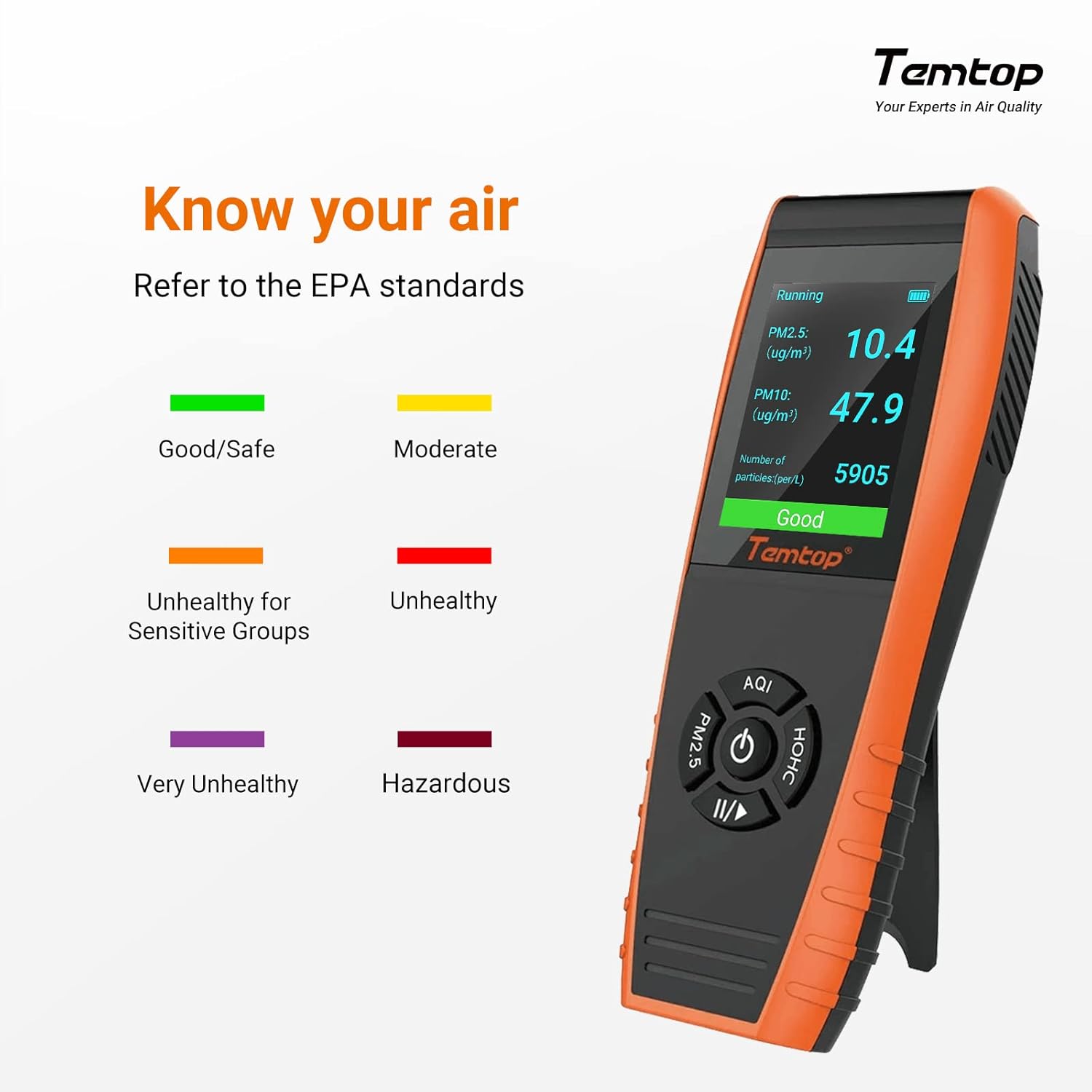Temtop LKC-1000S+ 2. Raumluftqualitätsdetektor Innen-Formaldehydmonitor HCHO/PM2,5/PM10/TVOC-Datenausgabe – Bild 6