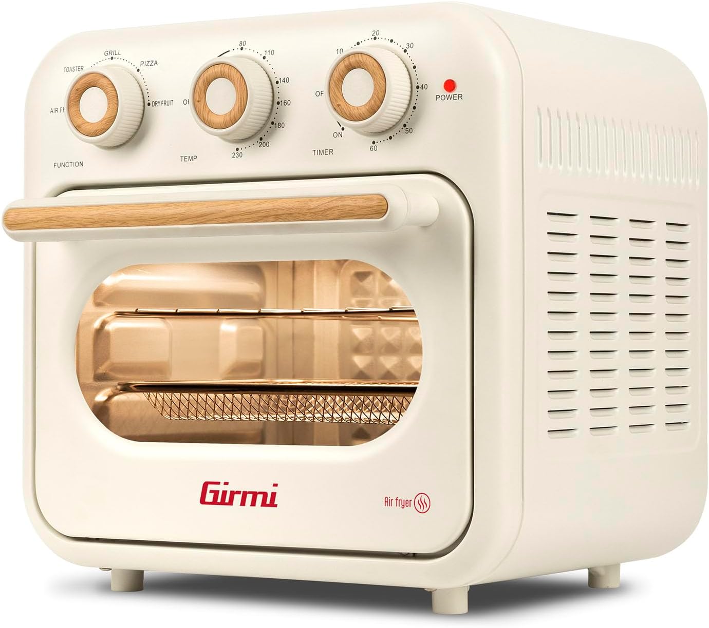 Girmi FG28 Ecofrit 14 L Heißluftfritteuse & Multifunktionsofen, 1300 W, 14 Liter, Maxi-Lüfter, bis zu 230 °C, 5 Programme, Innenbeleuchtung, Rezeptbuch inklusive