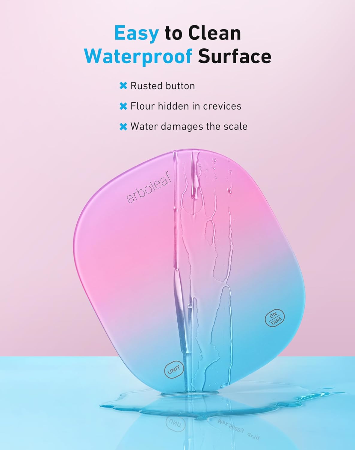 arboleaf Küchenwaage mit App 10 kg, digitale Küchenwaage mit Kalorienzähler, Waage Küchenwaage USB wiederaufladbar mit Bluetooth und LED-Anzeige, Lebensmittelwaage 0,5 g Genauigkeit aus gehärtetem Glas (bunt) – Bild 5