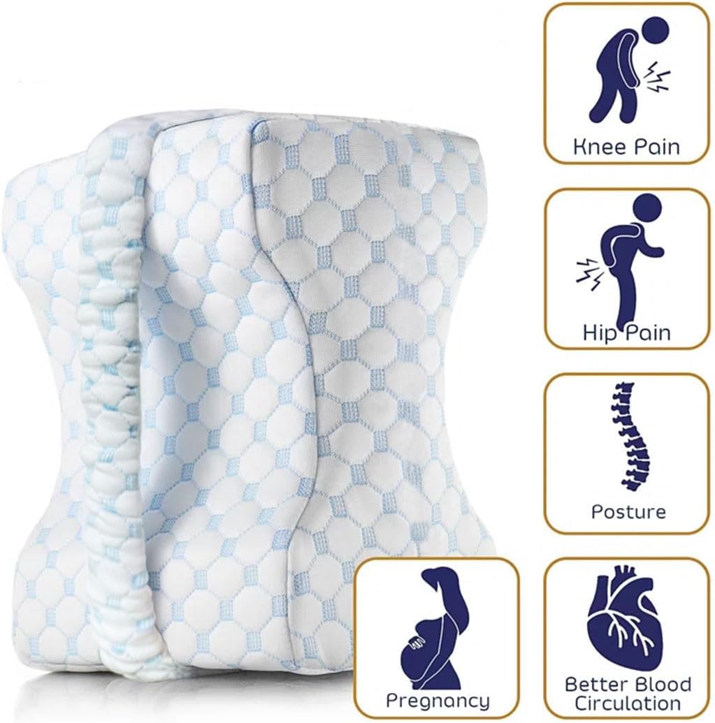 Kniekissen für Seitenschläfer, ergonomisches Memory-Schaum-Beinkissen, atmungsaktiv, waschbarer Bezug, Komfortkissen für Beine, Schlafen, Reisen, Sofa – Bild 4