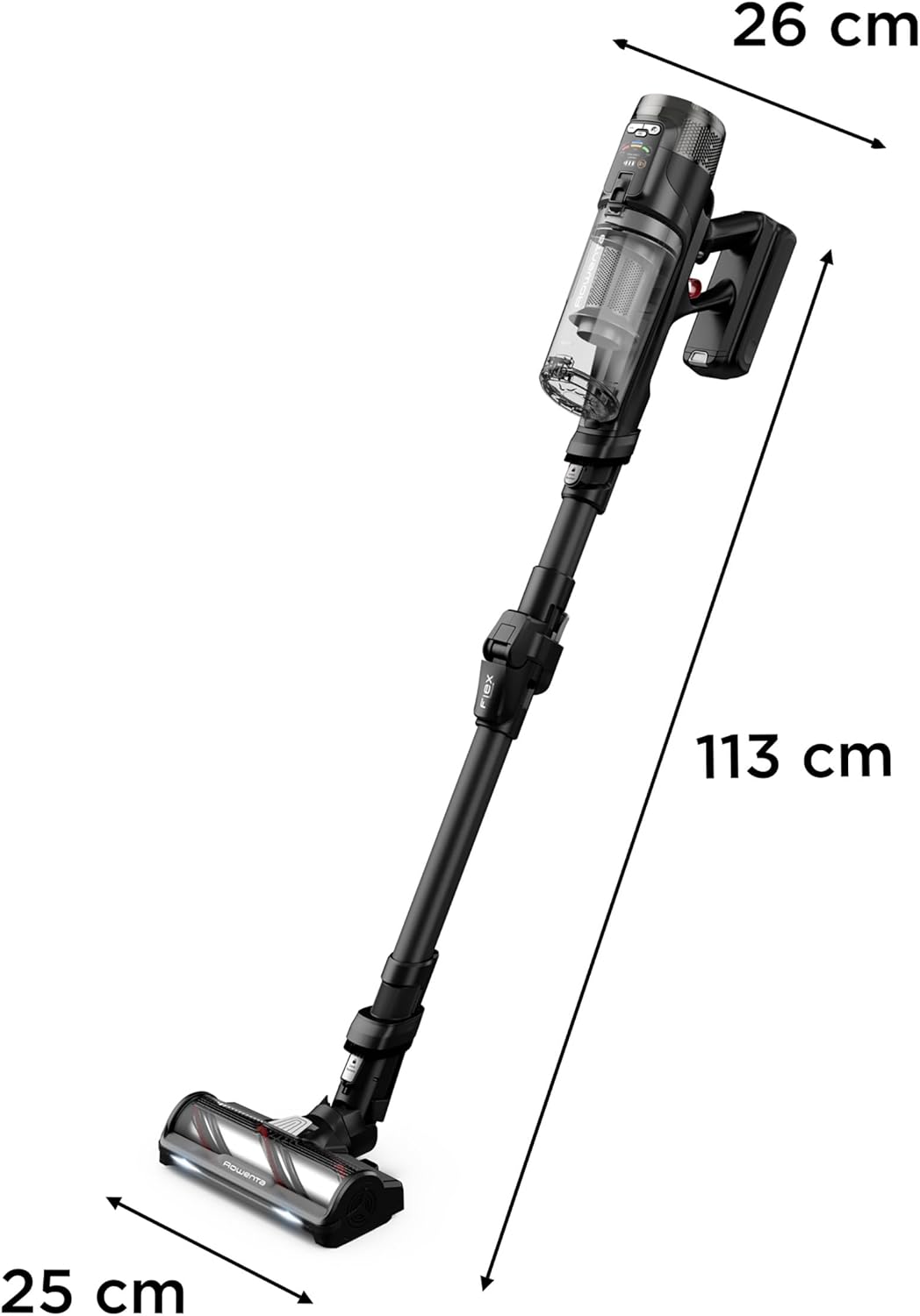 Rowenta X-Force Flex 12.60 Neo Akku-Staubsauger, nur 1,6 kg als Handstaubsauger, 150 Luftwatt, 60 Minuten Laufzeit, Flexrohr, digitale Kontrollanzeige, LED-Beleuchtung, schwarz, RH9L55E0 – Bild 10