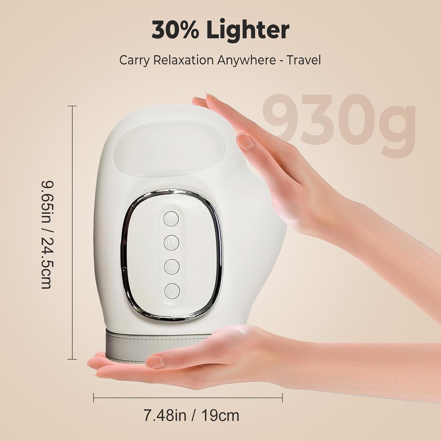 Handmassagegerät mit Thermotherapie, kabelloses Handmassagegerät mit Wärme, wiederaufladbares Handmassagegerät elektrisch mit 3 Massagen, 5 Druckstufen-Handschuh, ideale Geschenke für Männer und Frauen – Bild 3