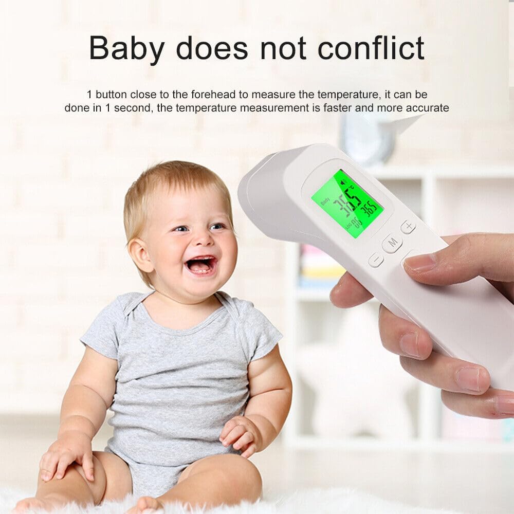 Fieberthermometer für Babys, berührungsloses Stirnthermometer für Erwachsene, Kinder & Babys – Digitales Fieberthermometer mit LCD-Display, Fieberalarm & 32 Speicherplätzen, °C/°F-Umschaltung – Bild 3