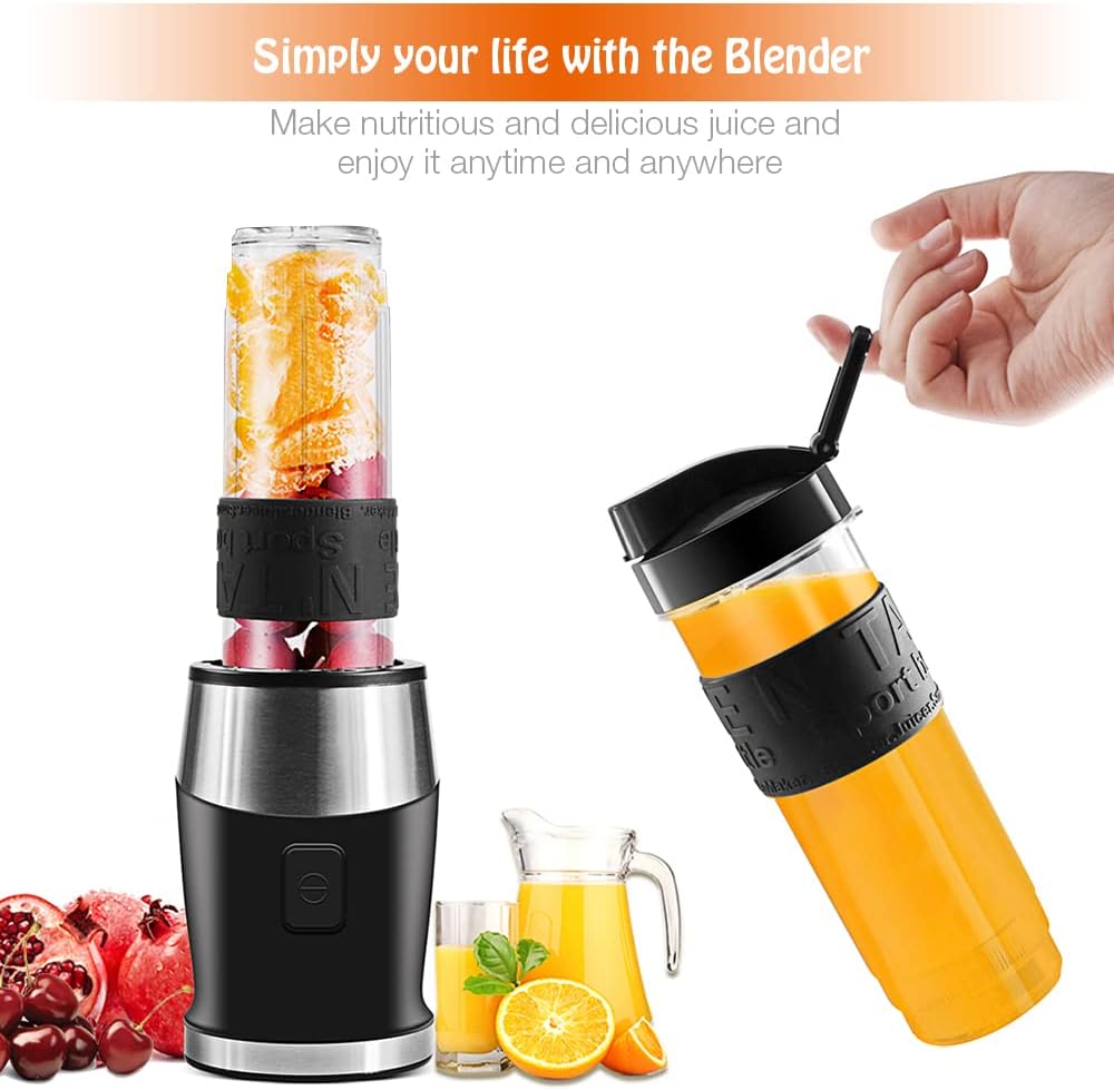 WAWORIO Mixer Smoothie Maker, 700 Watt Standmixer, Smoothie Mixer, Multifunktions Smoothie Maker, Fleischzerkleinerer, Eiscrusher/Kaffeemühle mit 570 ml Sportflasche, BPA-freies Tritan – Bild 3