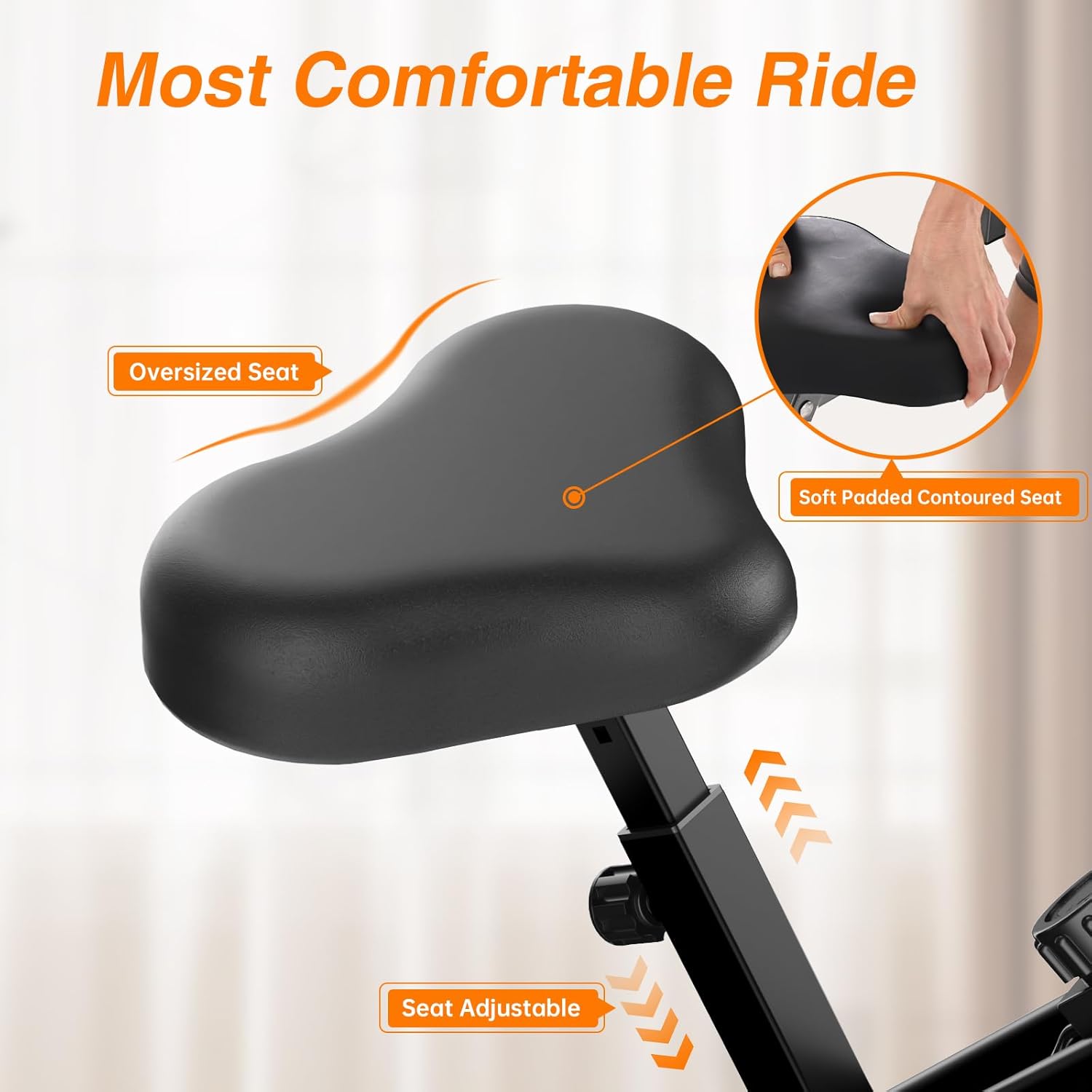 Dskeuzeew faltbares Heimtrainer-Fahrrad mit 16 magnetischem Widerstandssystem und Widerstandsband, Indoor-Ergometer-Fahrrad, Indoor-Fahrrad, LCD-Display, platzsparend – Bild 5