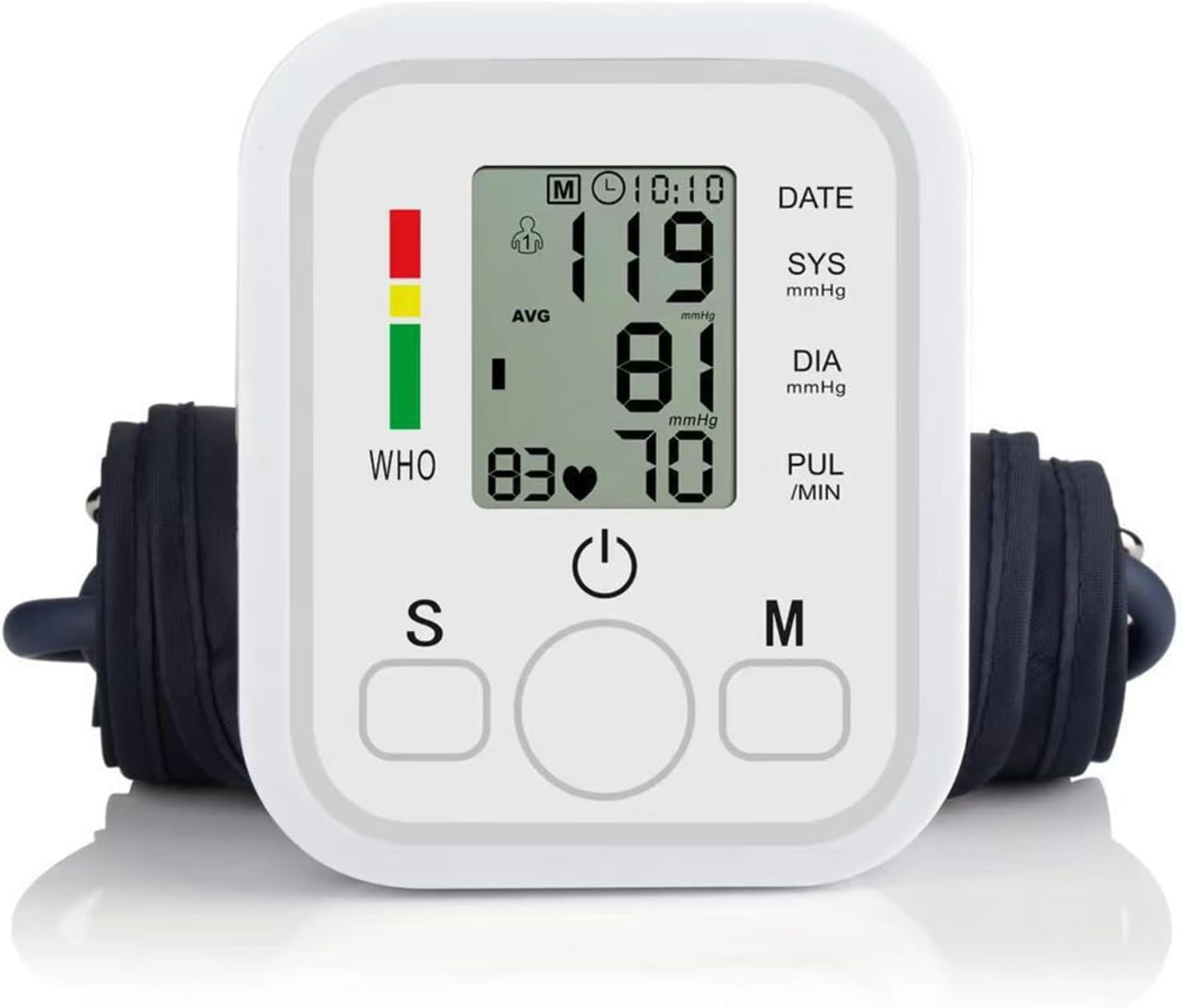 Blutdruckmessgerät, Oberarm-Blutdruckmessgerät, digitales Blutdruckmessgerät für den Heimgebrauch, Arrhythmie-Erkennung, Pulsmessung, Risikoanzeige, LED-Anzeige