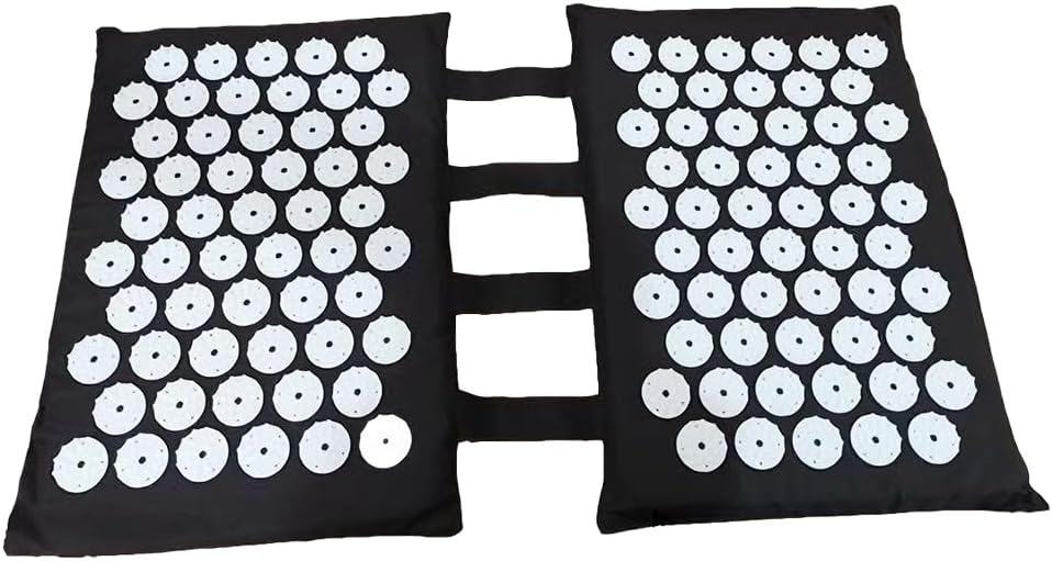 Akupressurmatte für Füße und Rücken, 2 x 33 cm, Akupunkturmatte, Schwarz, Akupressurmatte, Nagelmatte mit 110 Spitzen, Akupressur-Fußmatte, Nagelmatte für Fußakupressur, Büro oder Reisen – Bild 8