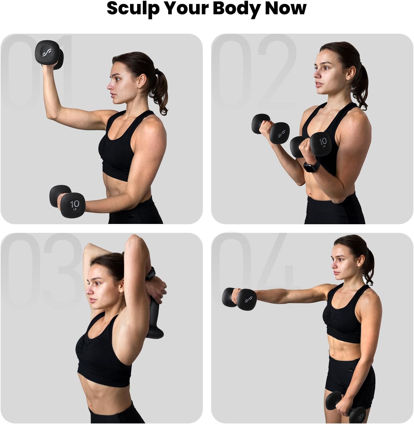 Sportneer Kurzhanteln, Neopren-Hanteln, Damen-Hantel-Set, kleines Hantel-Set (2er-Set), für Damen, Gymnastik, Yoga, Pilates und Kinder – Bild 6