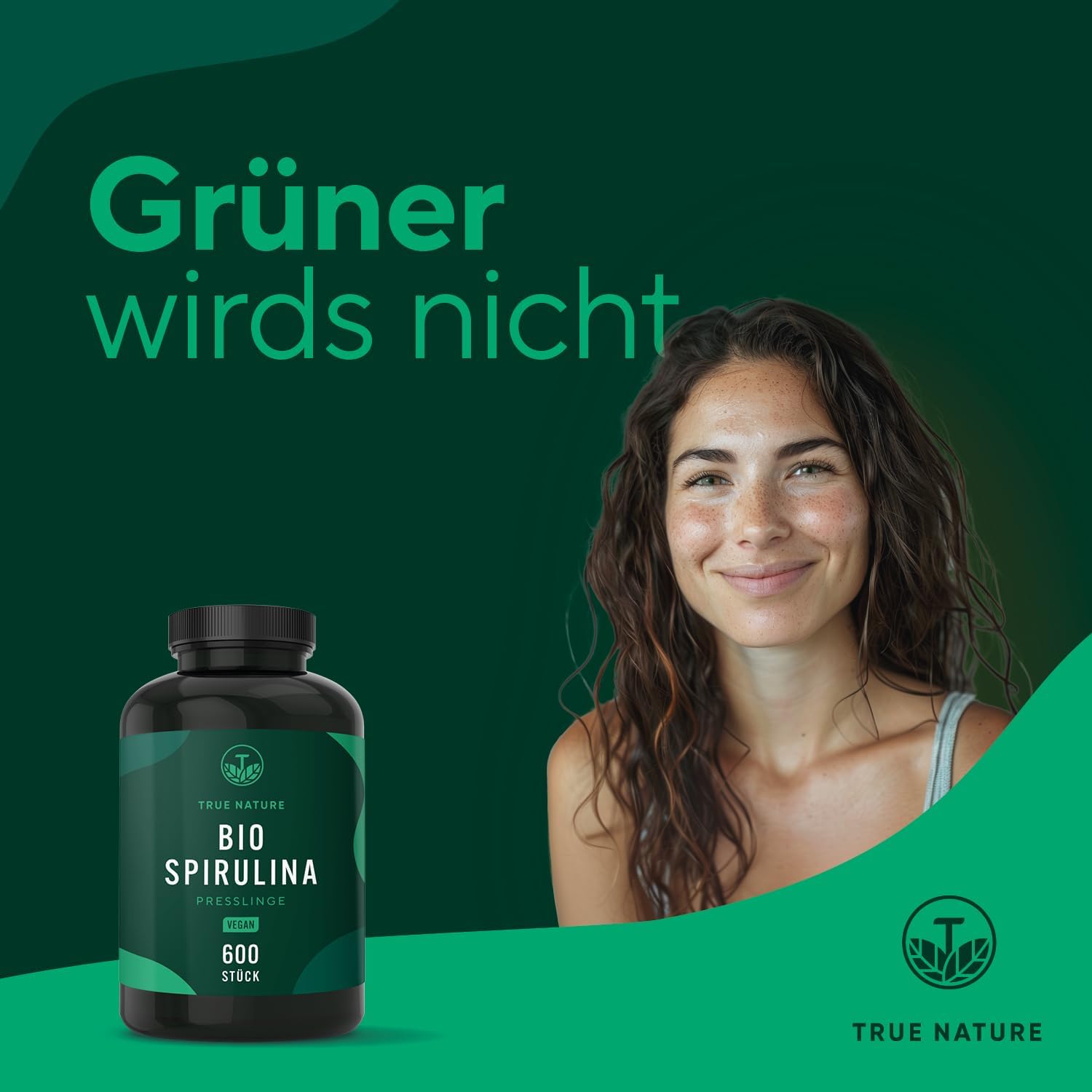 True Nature® Premium Bio-Spirulina-Pellets (500 mg x 600 Stück) – 100 % reine Bio-Spirulina-Algen – vegan, mehrfach im Labor getestet und hergestellt in Deutschland – Bild 2