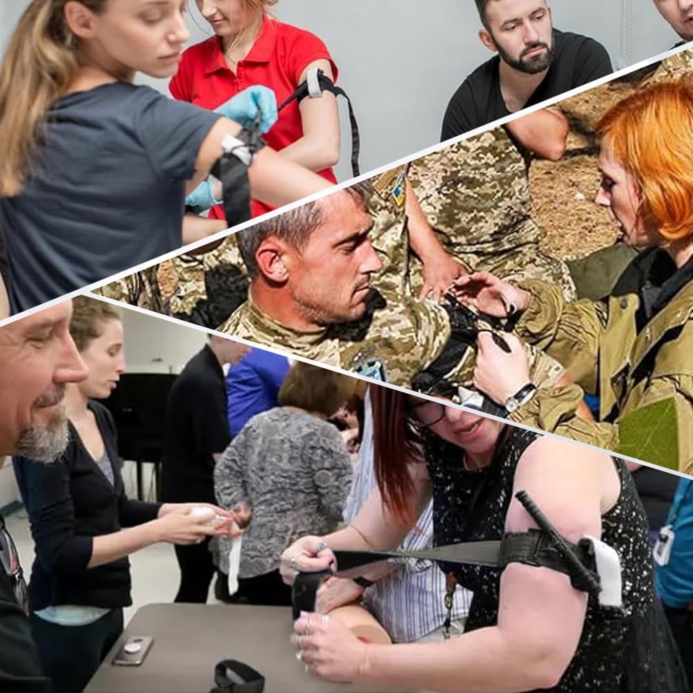 4 Stück Tourniquets, Taktische Tourniquets, Notfall-Erste-Hilfe-Set Outdoor, Einhand-Erste-Hilfe-Set für Notfallblutungen, Militärisches Taktisches Tourniquet, für Sport, Camping, Militär, Klettern – Bild 6