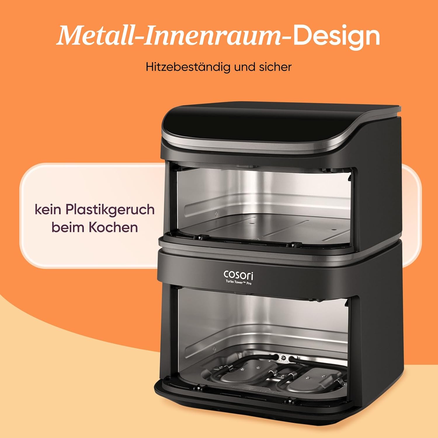 COSORI Turbo Tower Pro Smart Airfryer, 10,8 l Heißluftfritteuse mit Keramikbeschichtung, DualBlaze-Technologie und WiFi-Steuerung, Silbergrau, Grausilber – Bild 6