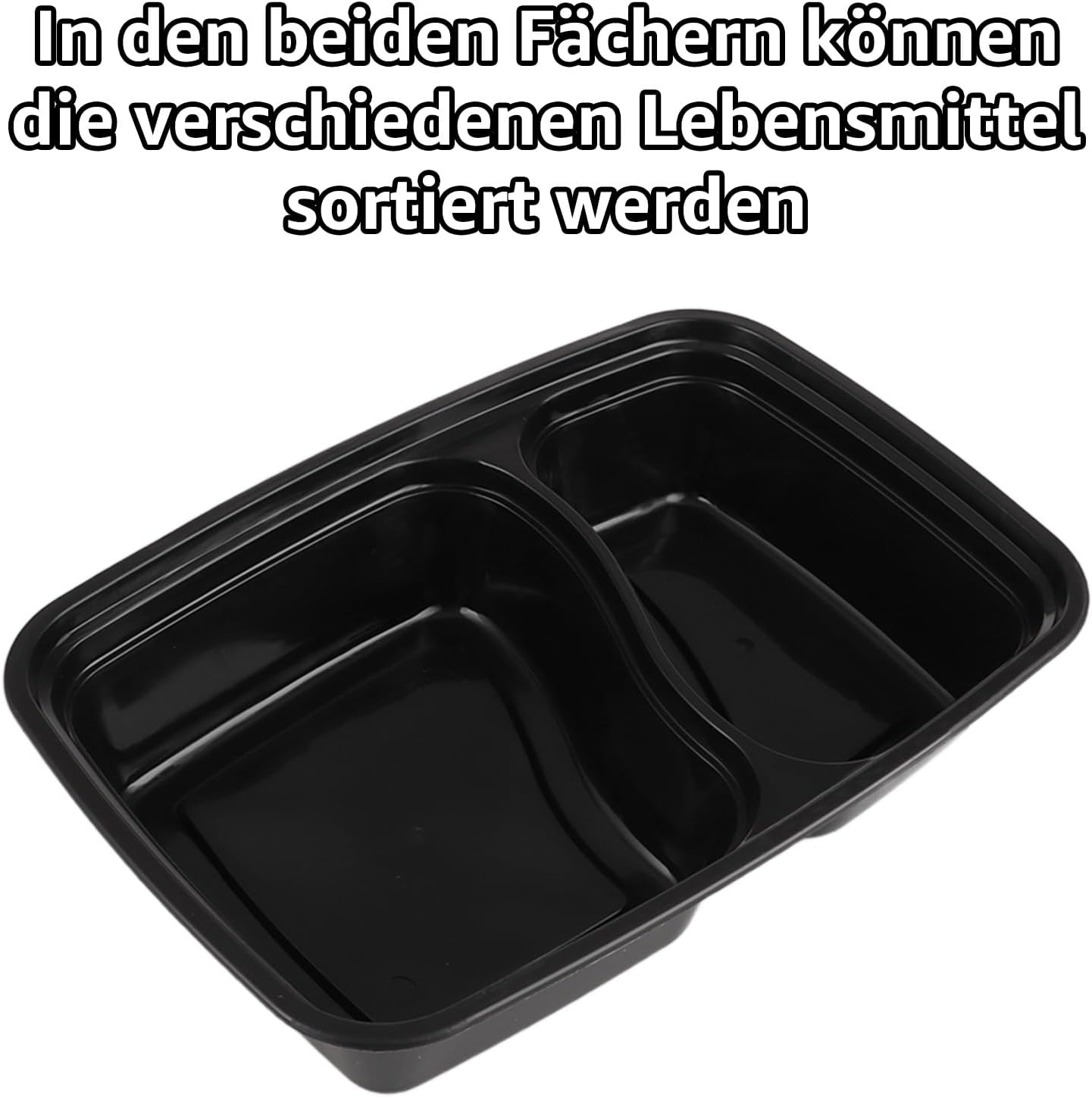 AKOLAFE 25 Stück Meal Prep Boxen 1000 ml 35 oz Meal Prep Boxen 2 Fächer Wiederverwendbarer Meal Prep Behälter mit Deckel Luftdichte Lebensmittelbox Kunststoff BPA-frei Lunchbox Rechteckiger Behälter für Lebensmittel, Obst – Bild 4