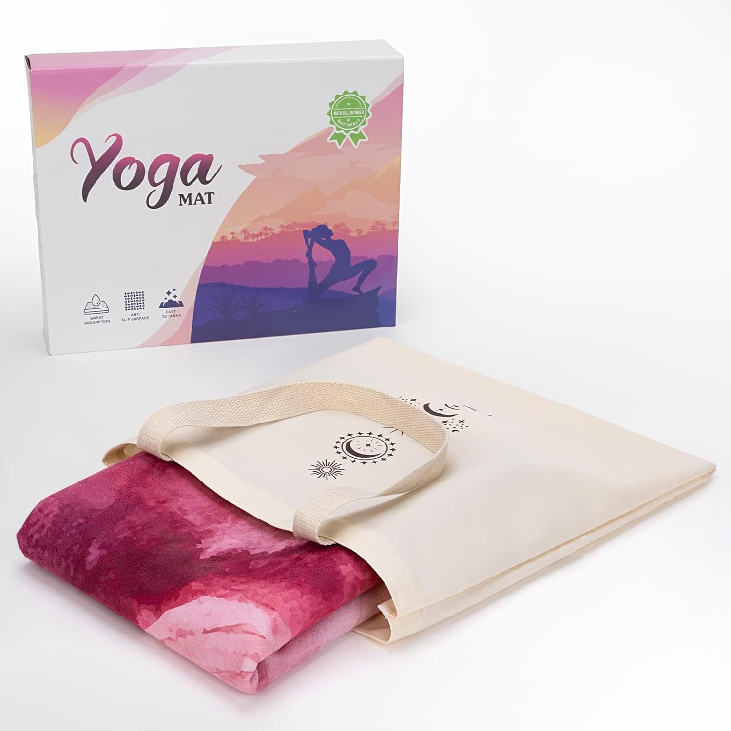 Yogamatte, faltbar, 1,5 mm, Fitnessmatte mit Tragetasche für Pilates, Hot Yoga, Workout, Sport (61 B x 183 L x 0,15 cm, 1,4 kg) – Bild 6