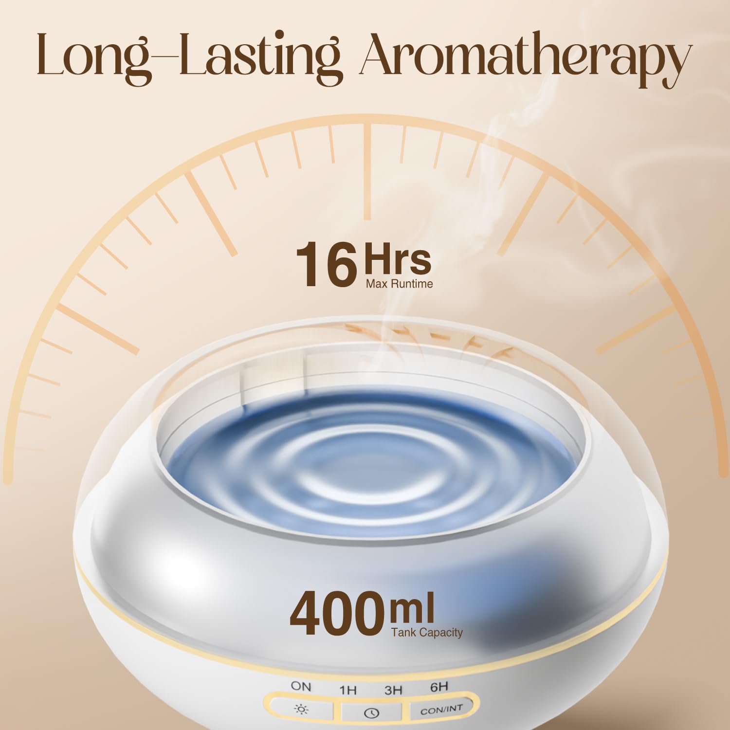 SALKING Aroma-Diffusor für ätherische Öle – 400 ml, Aromatherapie-Raumduft, Ultraschall-Diffusor, weiße Holzmaserung, Duftöl-Diffusoren, Öllampe, elektrischer Duftdiffusor RGB für Zuhause, Büro, Yoga, Schlafen – Bild 6