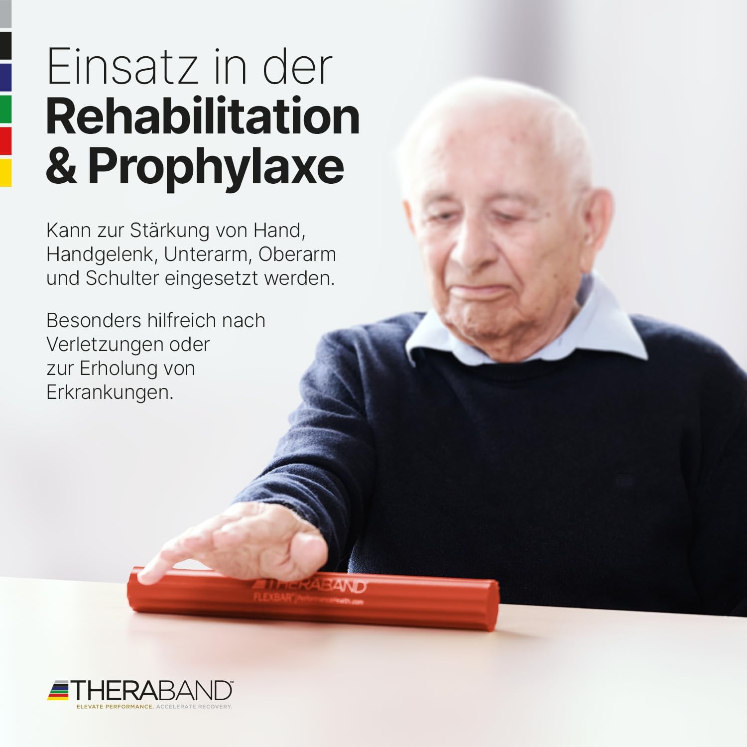 TheraBand FlexBar Handtrainer | Unterarmtrainer für Rehabilitation & Griffkraft | Trainingsgerät für Hand, Handgelenk & Unterarm | Fitnesszubehör | Handmuskeltraining | Flexibler Übungsstab – Bild 7